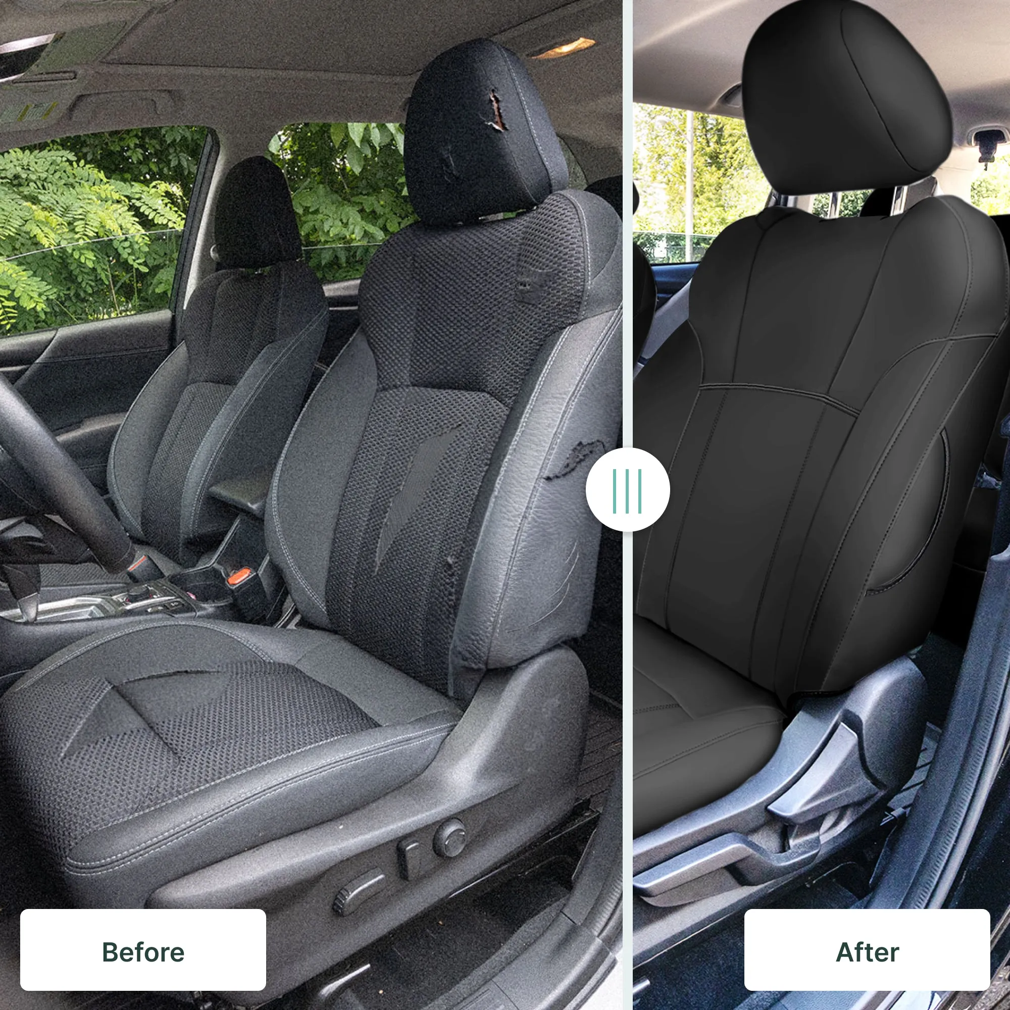 Subaru Forester 2019-2024 - Full Set Seat Covers - Black Faux Leather