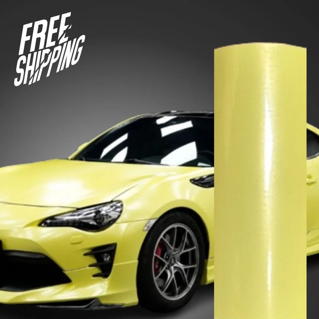 Super Gloss Light Lemon Yellow Vinyl Wrap