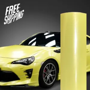 Super Gloss Light Lemon Yellow Vinyl Wrap