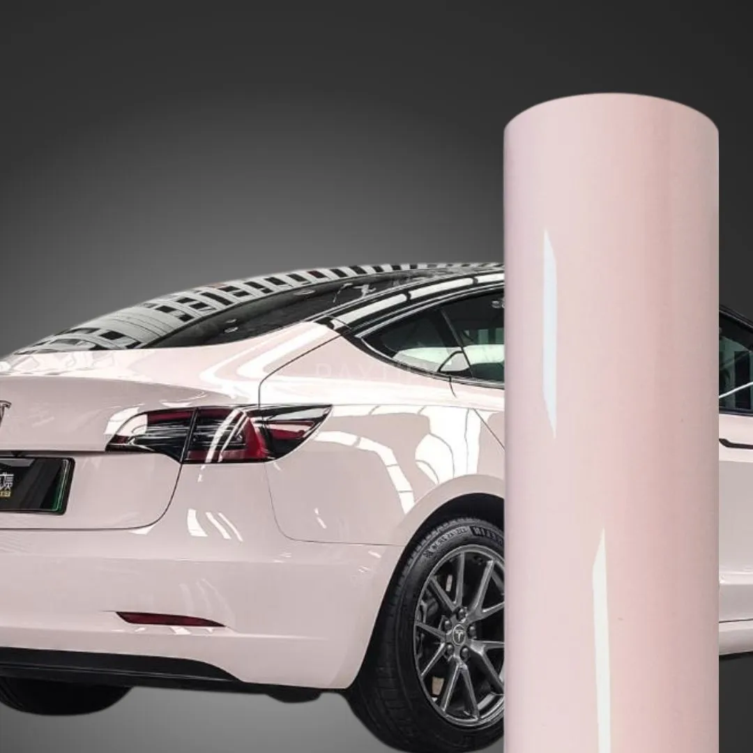 Super Gloss Light Peach Pink Vinyl Wrap