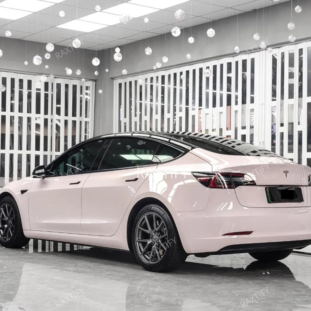 Super Gloss Light Peach Pink Vinyl Wrap