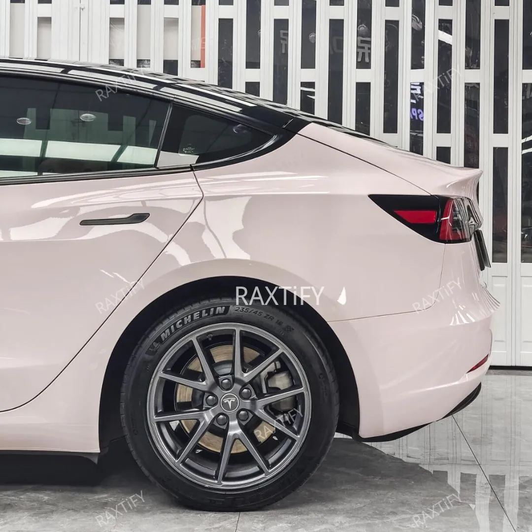 Super Gloss Light Peach Pink Vinyl Wrap