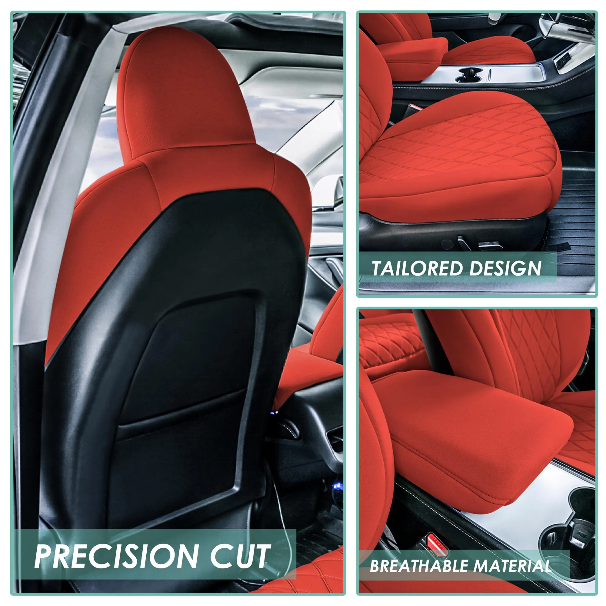 Tesla Model 3 2017 - 2023  - Front Set - Red Ultraflex Neoprene