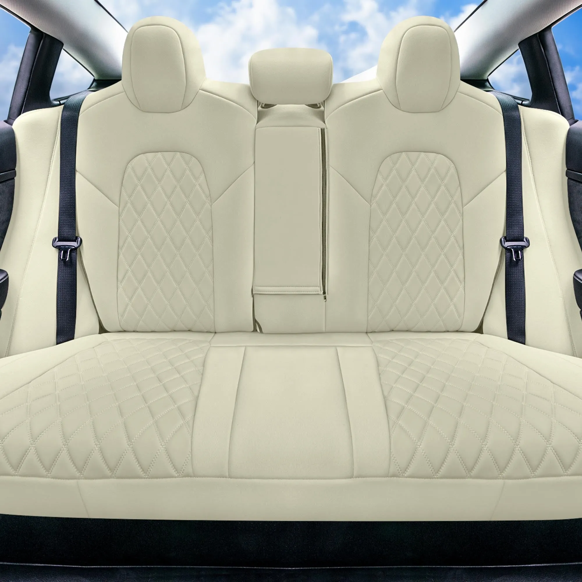 Tesla Model 3 2017 - 2023  - Rear Set - Beige Ultraflex Neoprene
