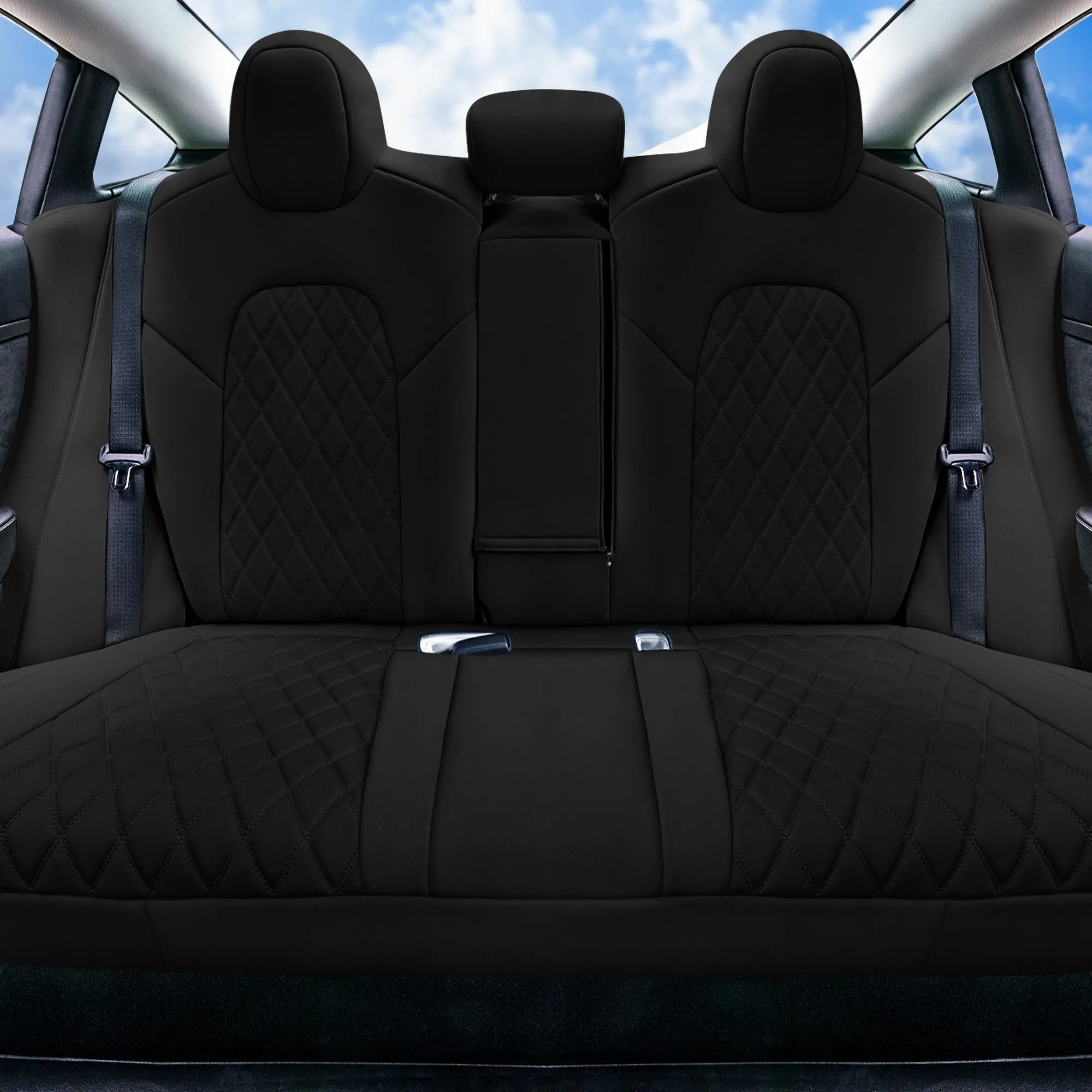 Tesla Model 3 2017 - 2023 - Rear Set - Black Ultraflex Neoprene