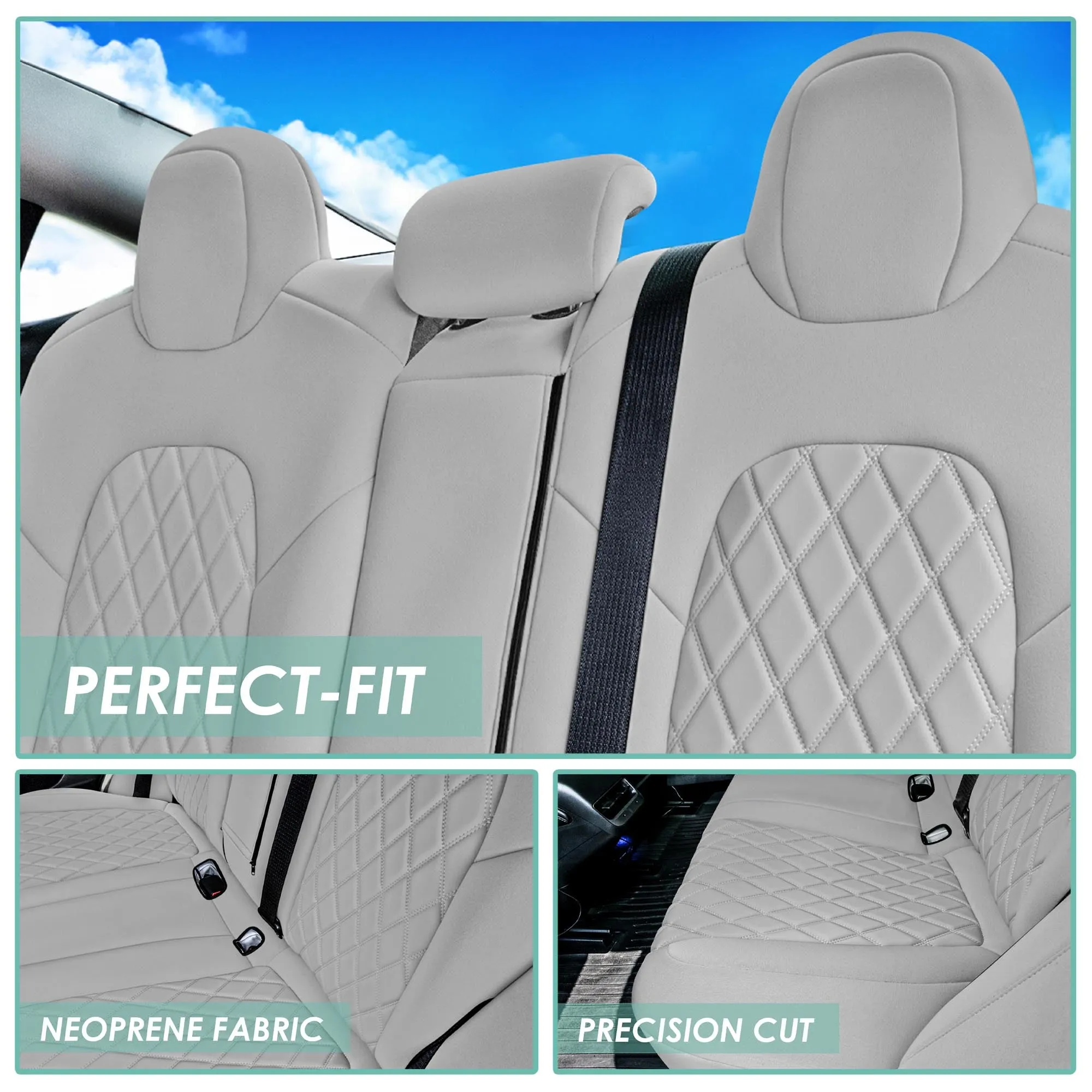 Tesla Model 3 2017 - 2023  - Rear Set - Gray Ultraflex Neoprene
