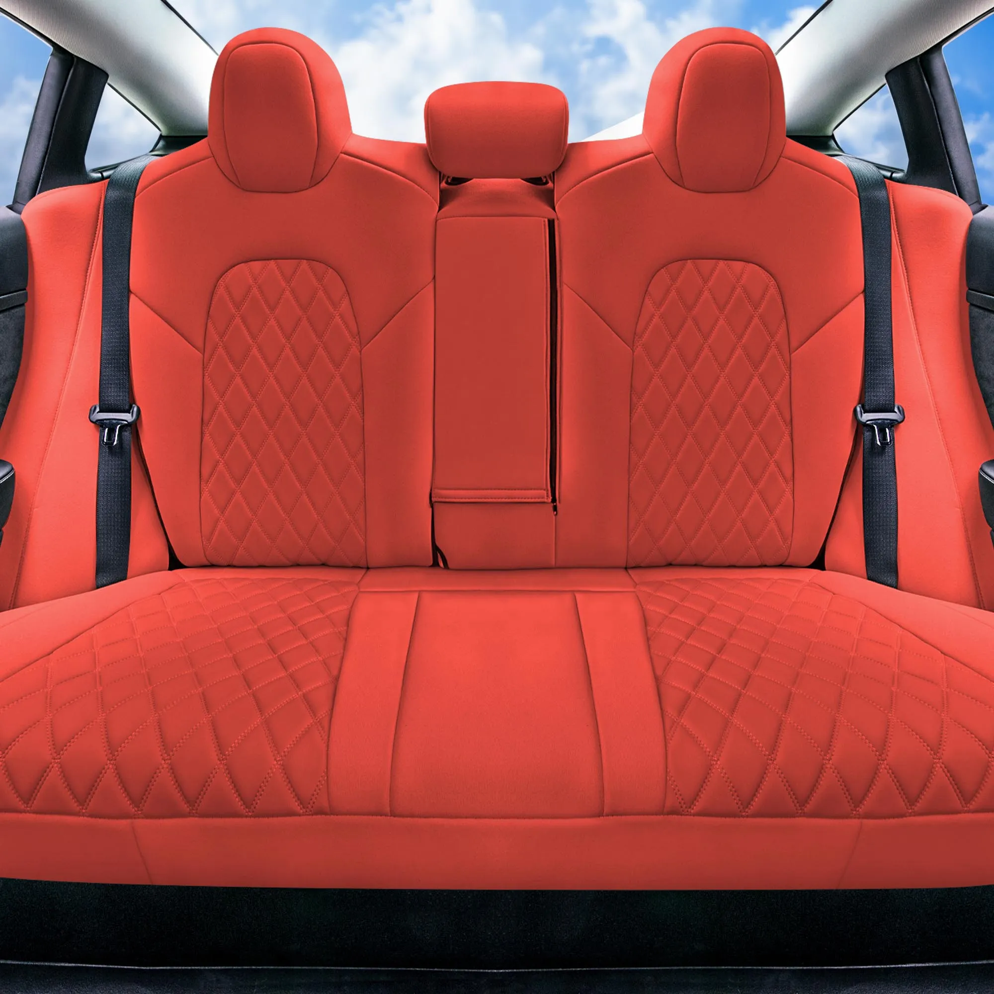 Tesla Model 3 2017 - 2023  - Rear Set - Red Ultraflex Neoprene