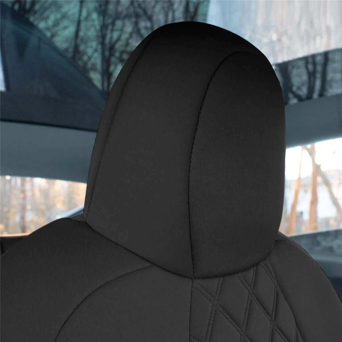Tesla Model Y 2020 - 2024 - Full Set Seat Covers - Black Ultraflex Neoprene