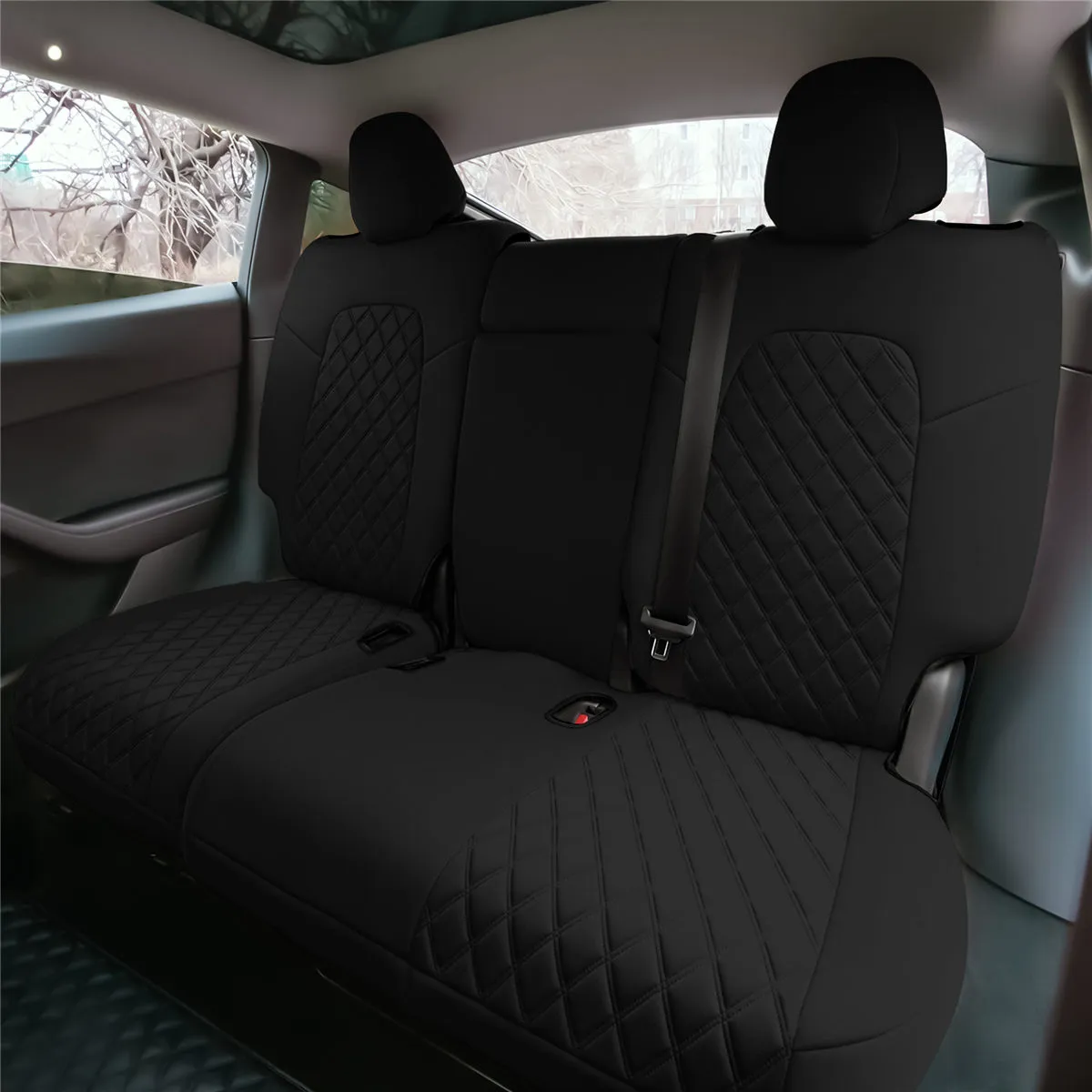 Tesla Model Y 2020 - 2024 - Full Set Seat Covers - Black Ultraflex Neoprene