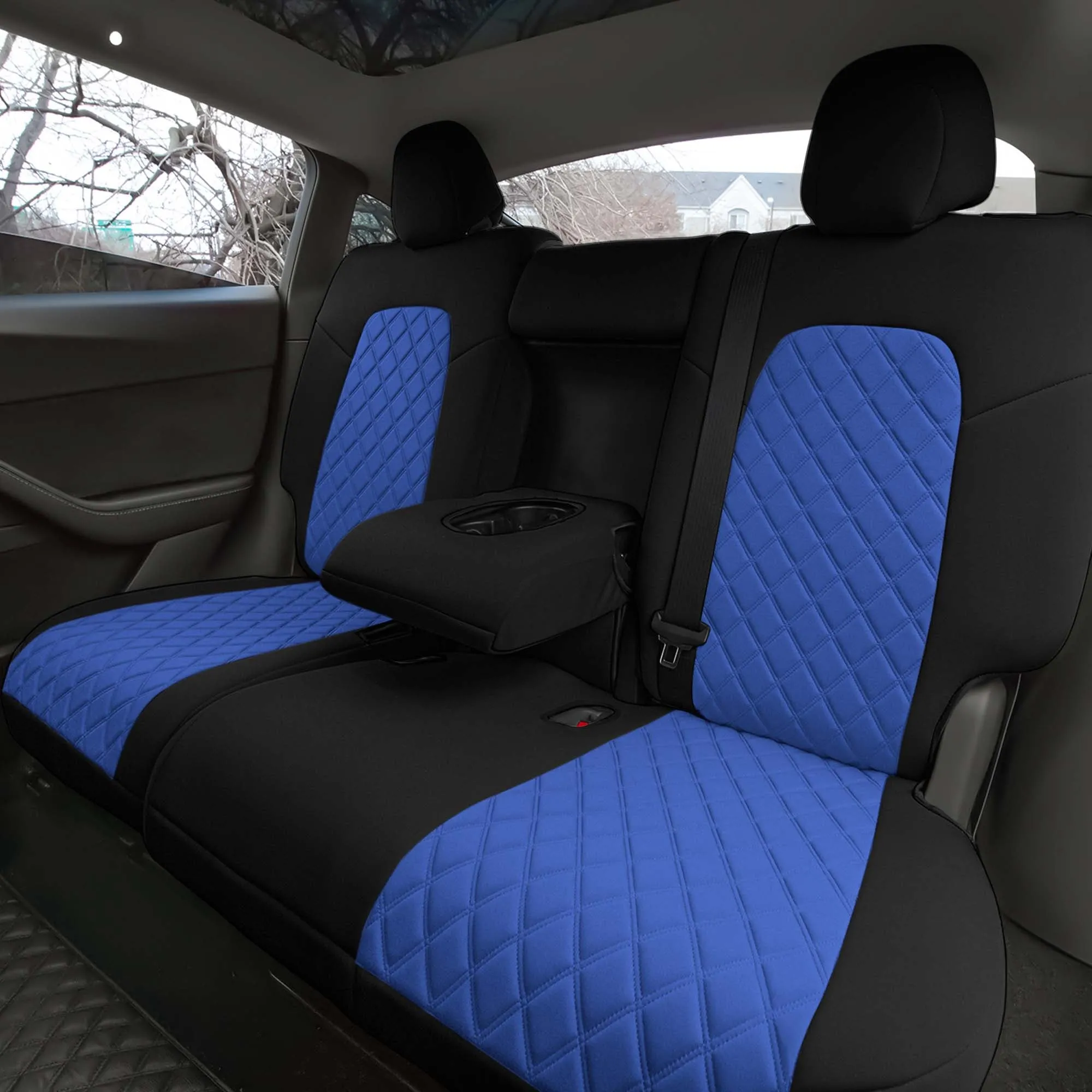 Tesla Model Y 2020 - 2024 - Full Set Seat Covers - Blue Ultraflex Neoprene