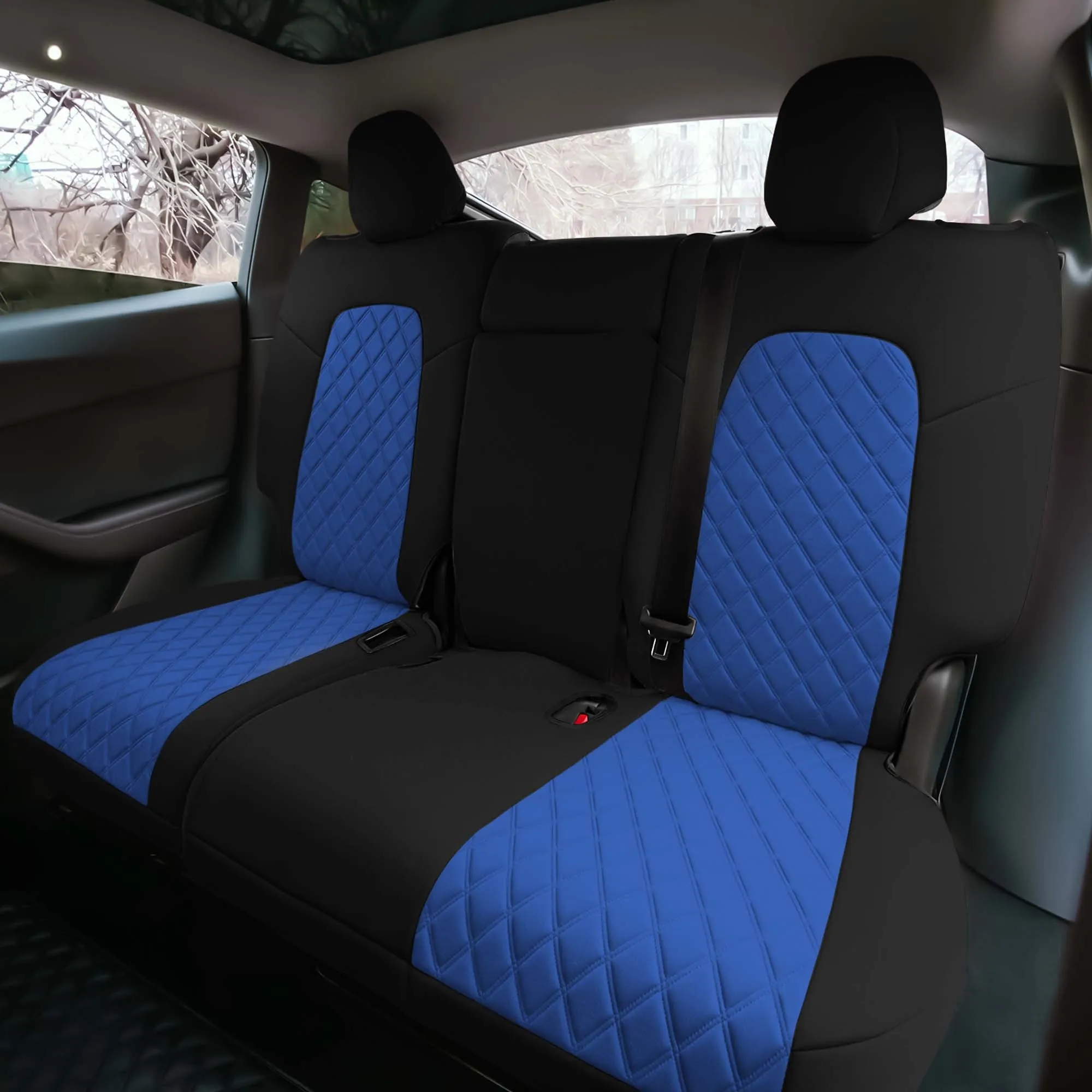 Tesla Model Y 2020 - 2024 - Full Set Seat Covers - Blue Ultraflex Neoprene