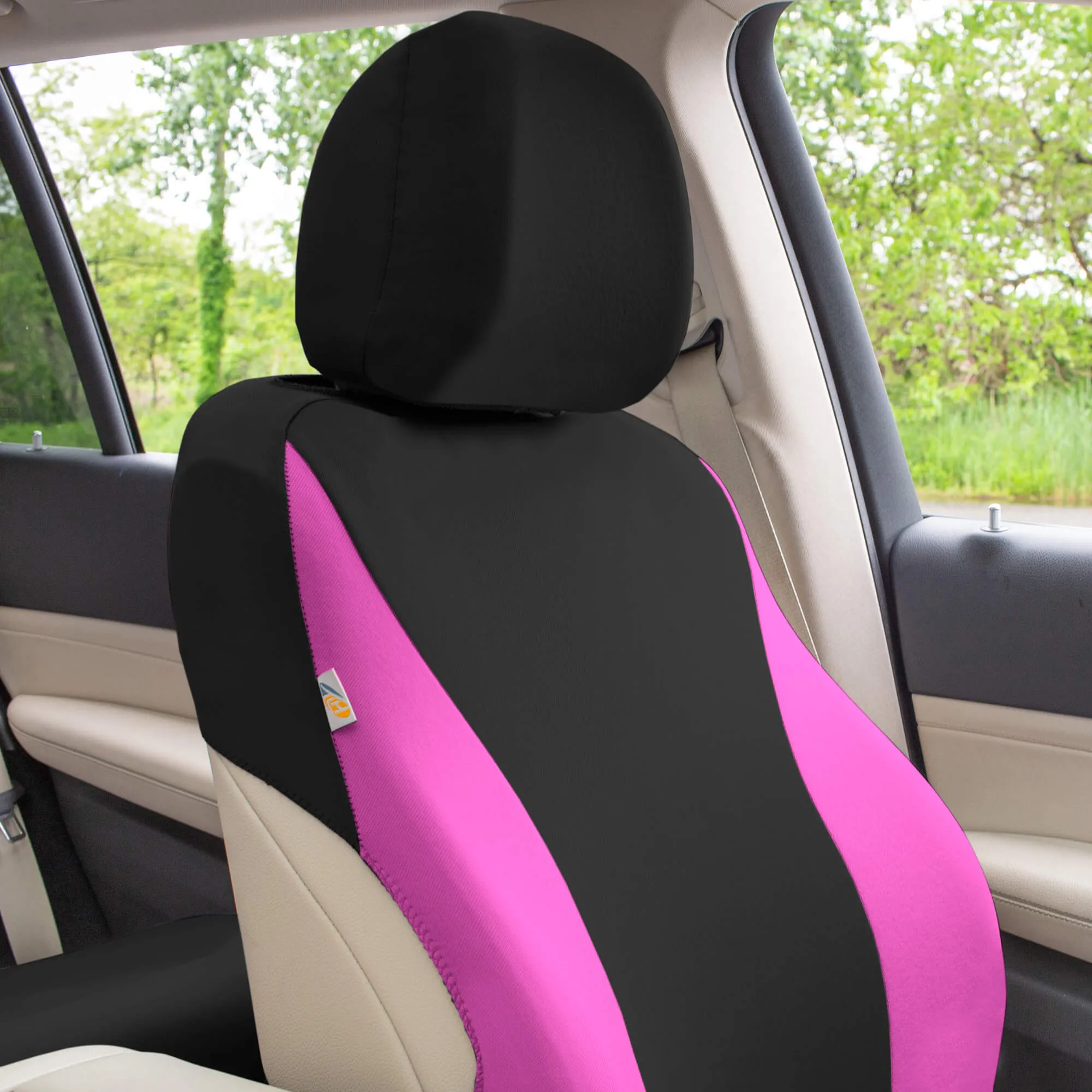 TLH Classic Flat Cloth Car Seat Covers Full Set - Pink