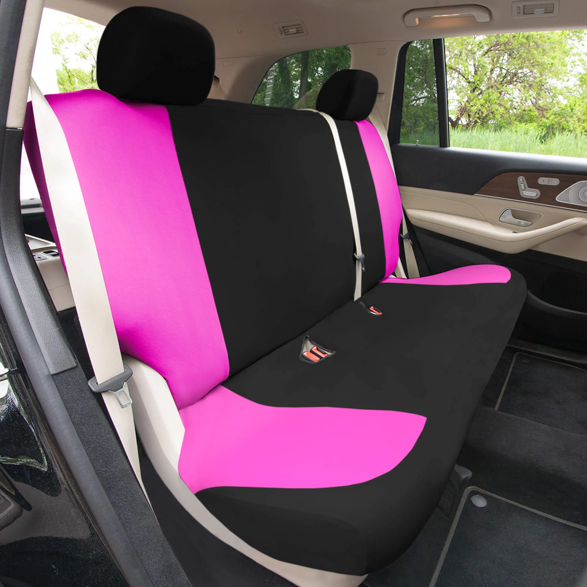 TLH Classic Flat Cloth Car Seat Covers Full Set - Pink