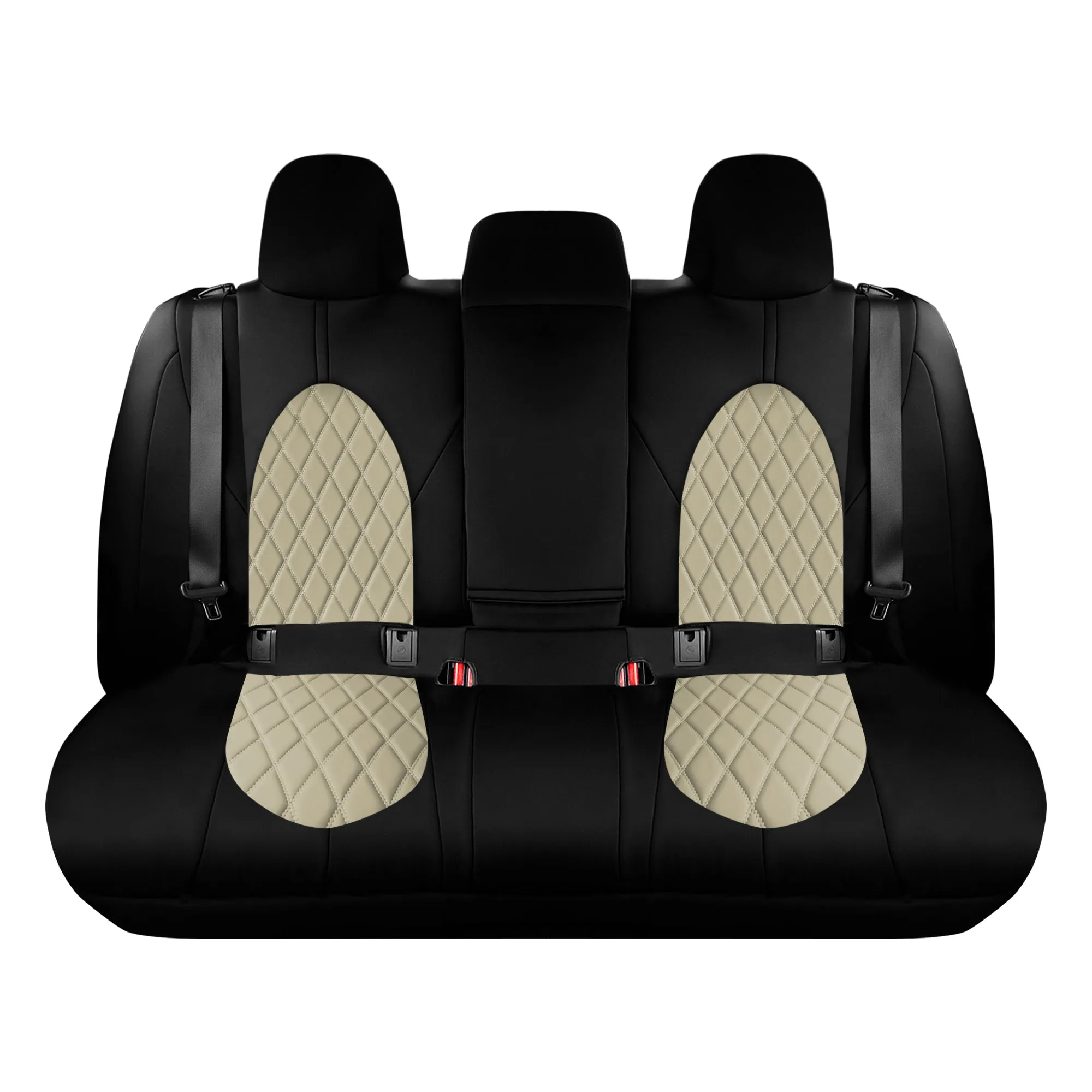 Toyota Camry 2018 - 2024  - Rear Set Seat Covers - Beige Ultraflex Neoprene