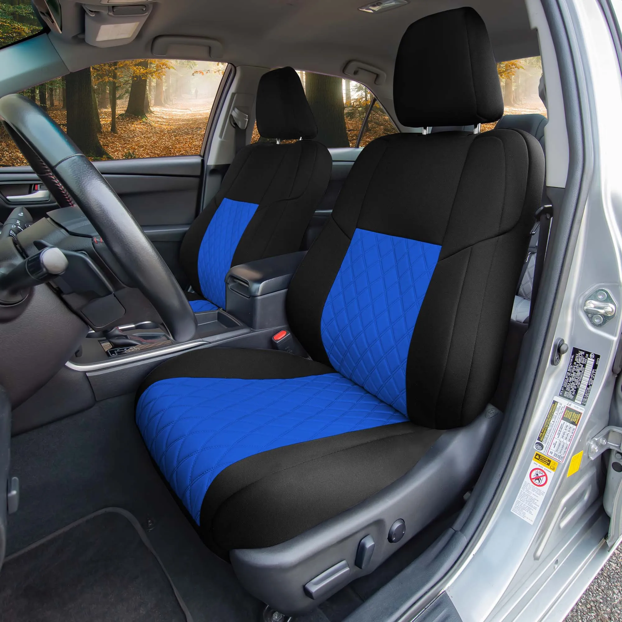 Toyota Camry LE | SE | XSE | XLE  2012-2017 - Front Set Seat Covers - Blue Ultraflex Neoprene