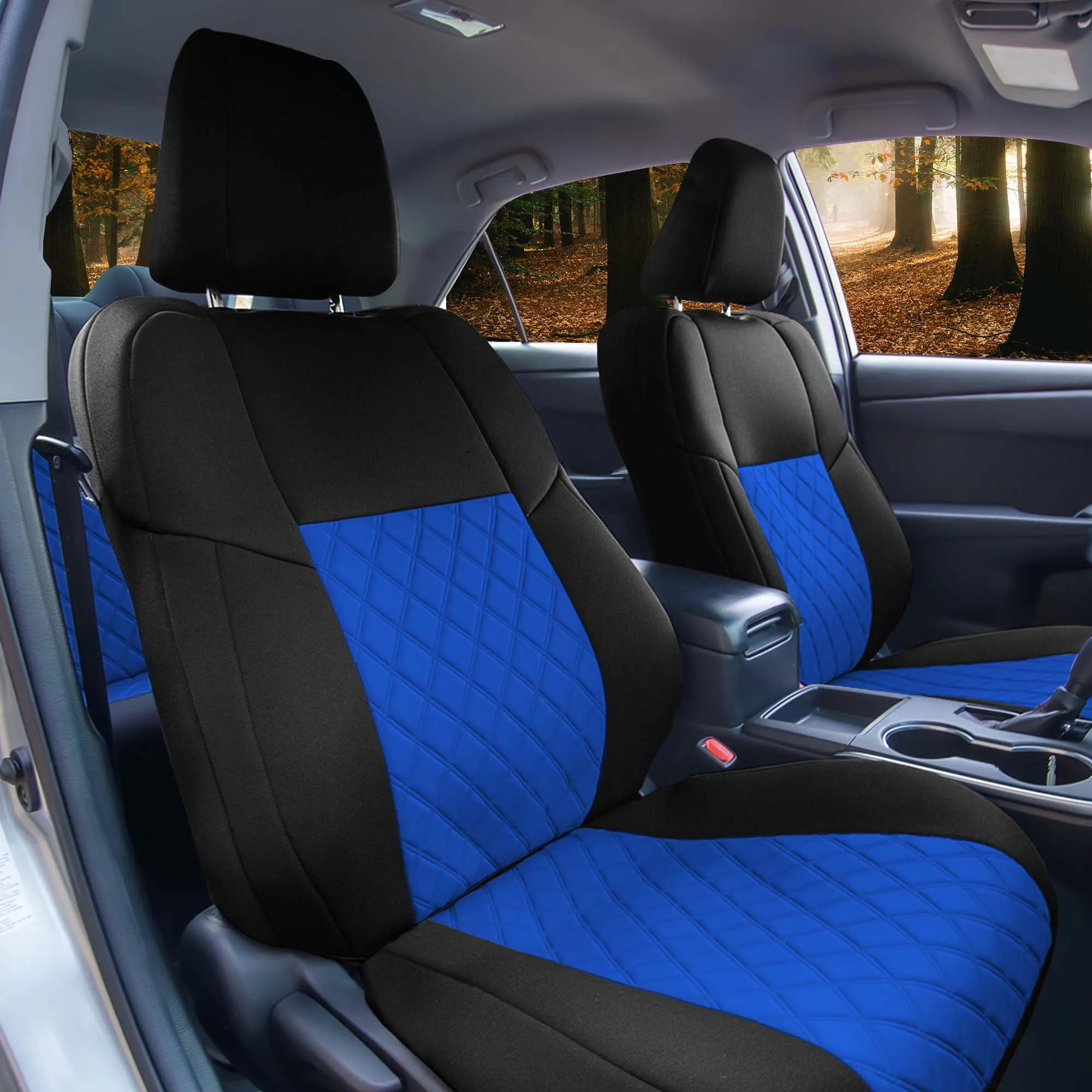 Toyota Camry LE | SE | XSE | XLE  2012-2017 - Front Set Seat Covers - Blue Ultraflex Neoprene
