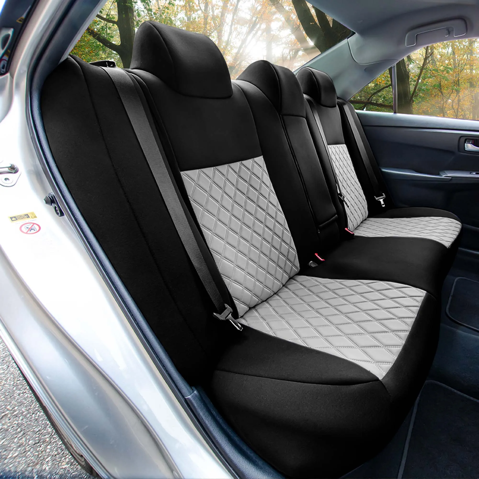 Toyota Camry LE | SE | XSE | XLE  2012-2017 - Rear Set Seat Covers - Gray Ultraflex Neoprene