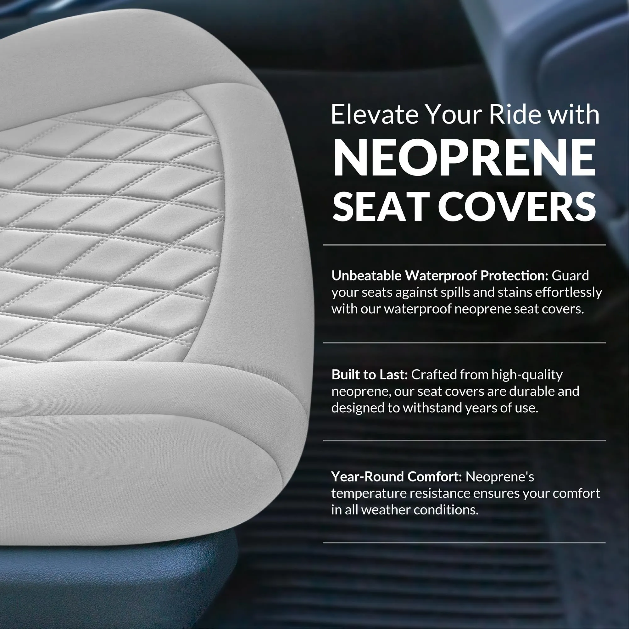 Toyota Corolla - 2020-2024 - Front Set Seat Covers - Solid Gray Ultraflex Neoprene