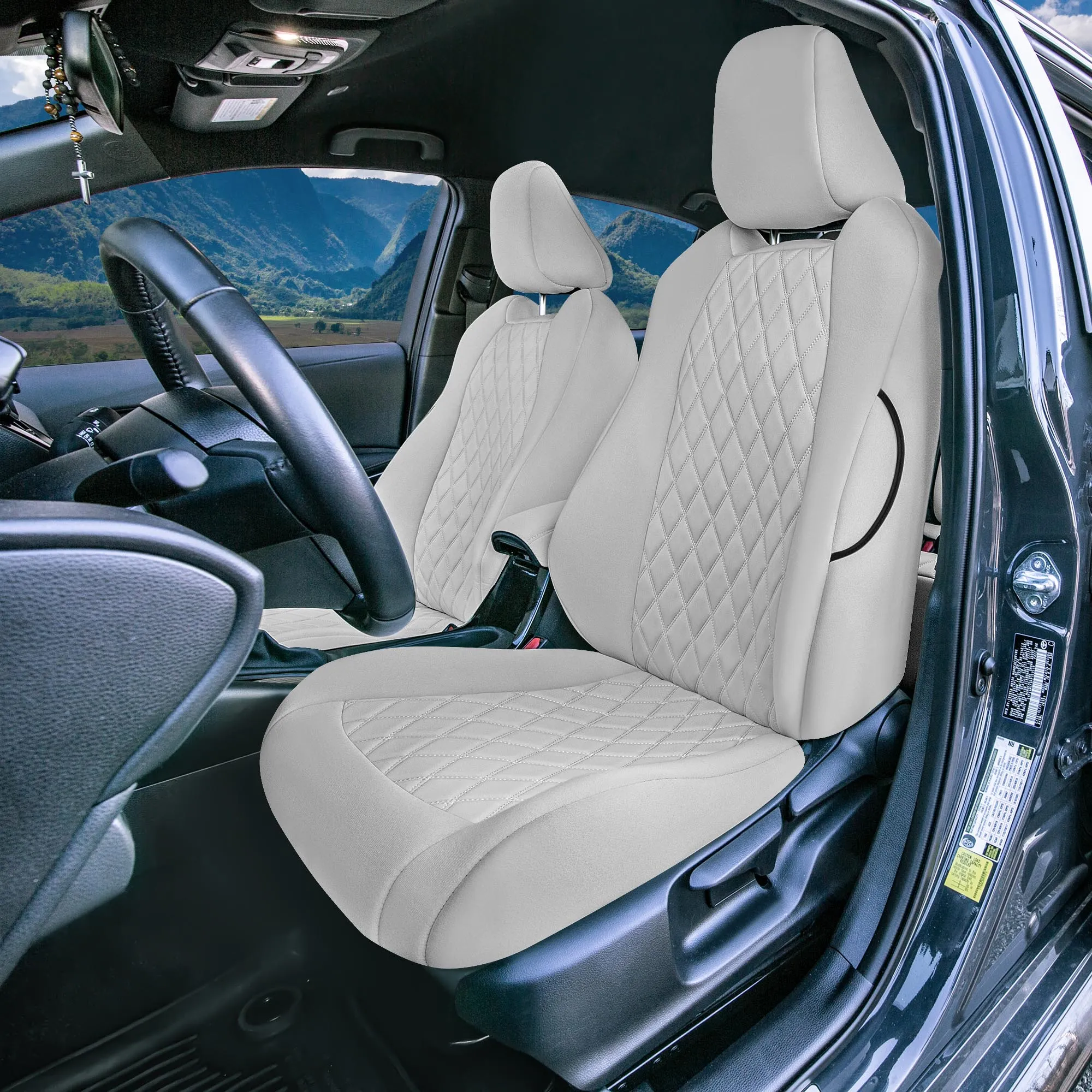 Toyota Corolla - 2020-2024 - Full Set Seat Covers - Solid Gray Ultraflex Neoprene