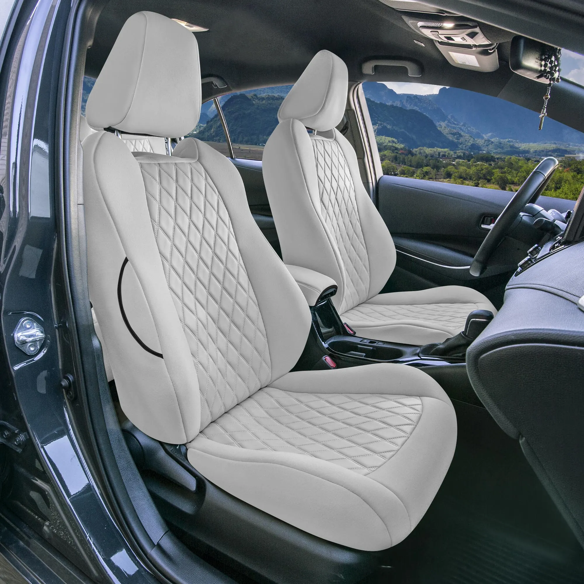Toyota Corolla - 2020-2024 - Full Set Seat Covers - Solid Gray Ultraflex Neoprene
