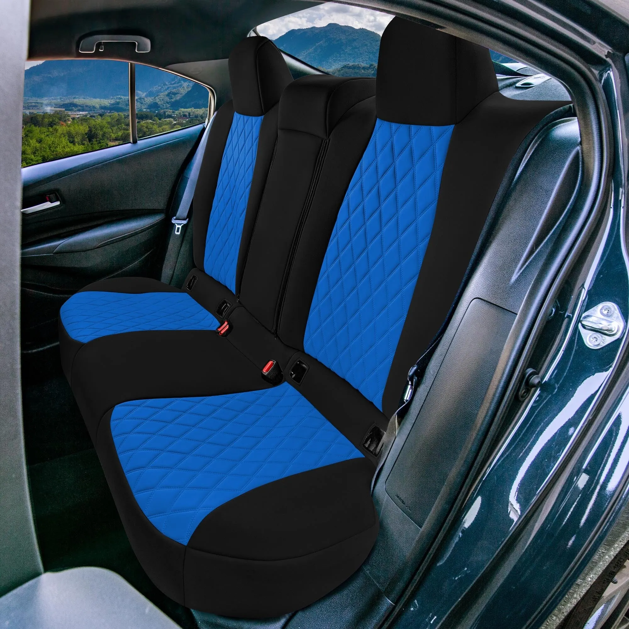 Toyota Corolla - 2020-2024 - Rear Set Seat Covers - Blue Ultraflex Neoprene