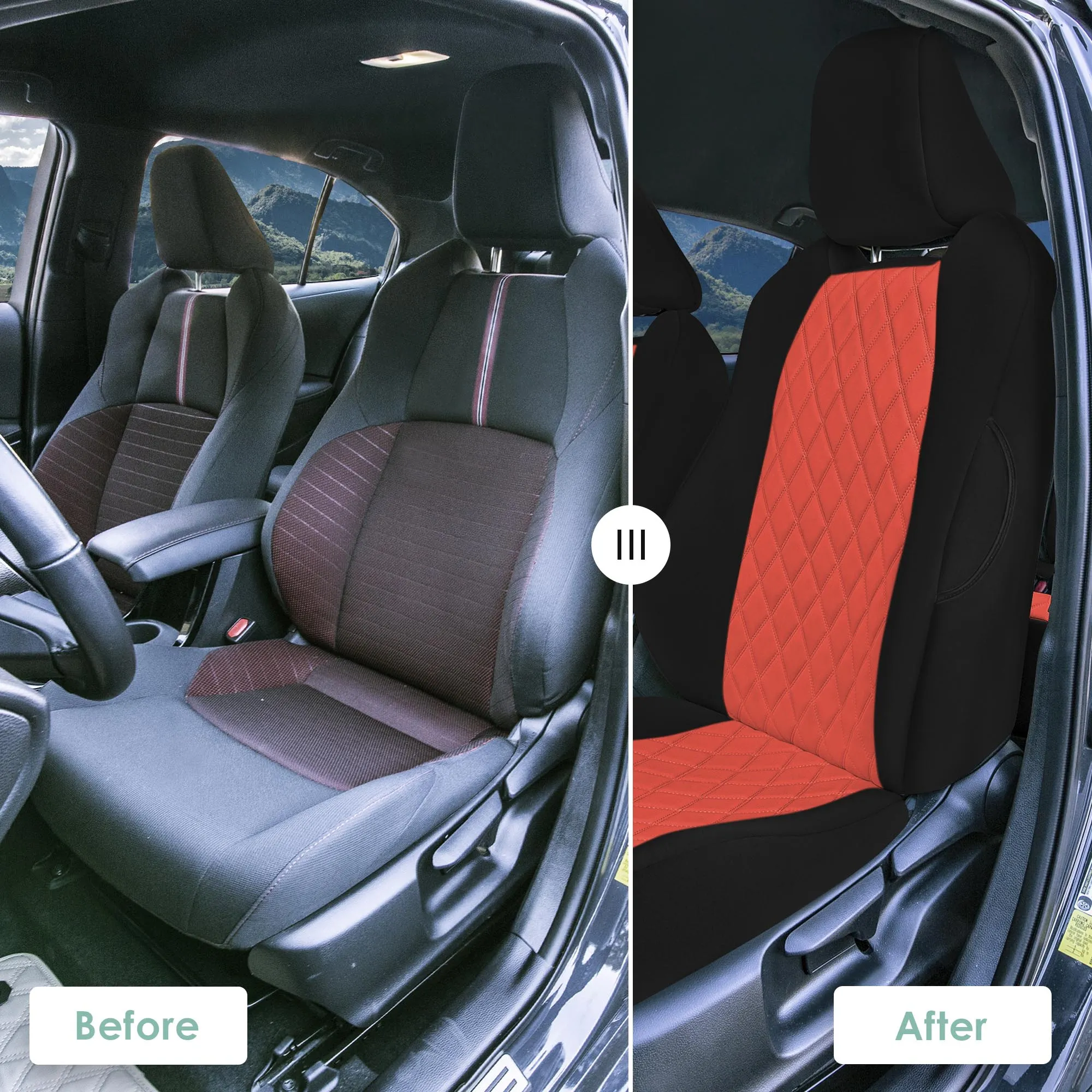 Toyota Corolla Cross - 2022-2024 - Full Set Seat Covers - Red Ultraflex Neoprene