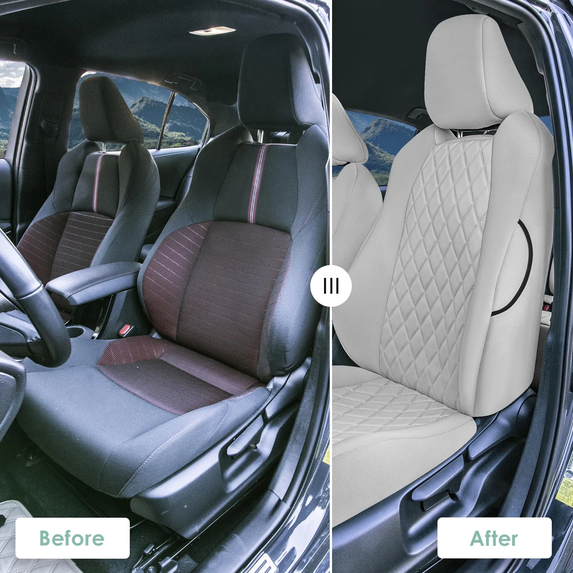 Toyota Corolla Cross  - 2022-2024 - Full Set Seat Covers - Solid Gray Ultraflex Neoprene