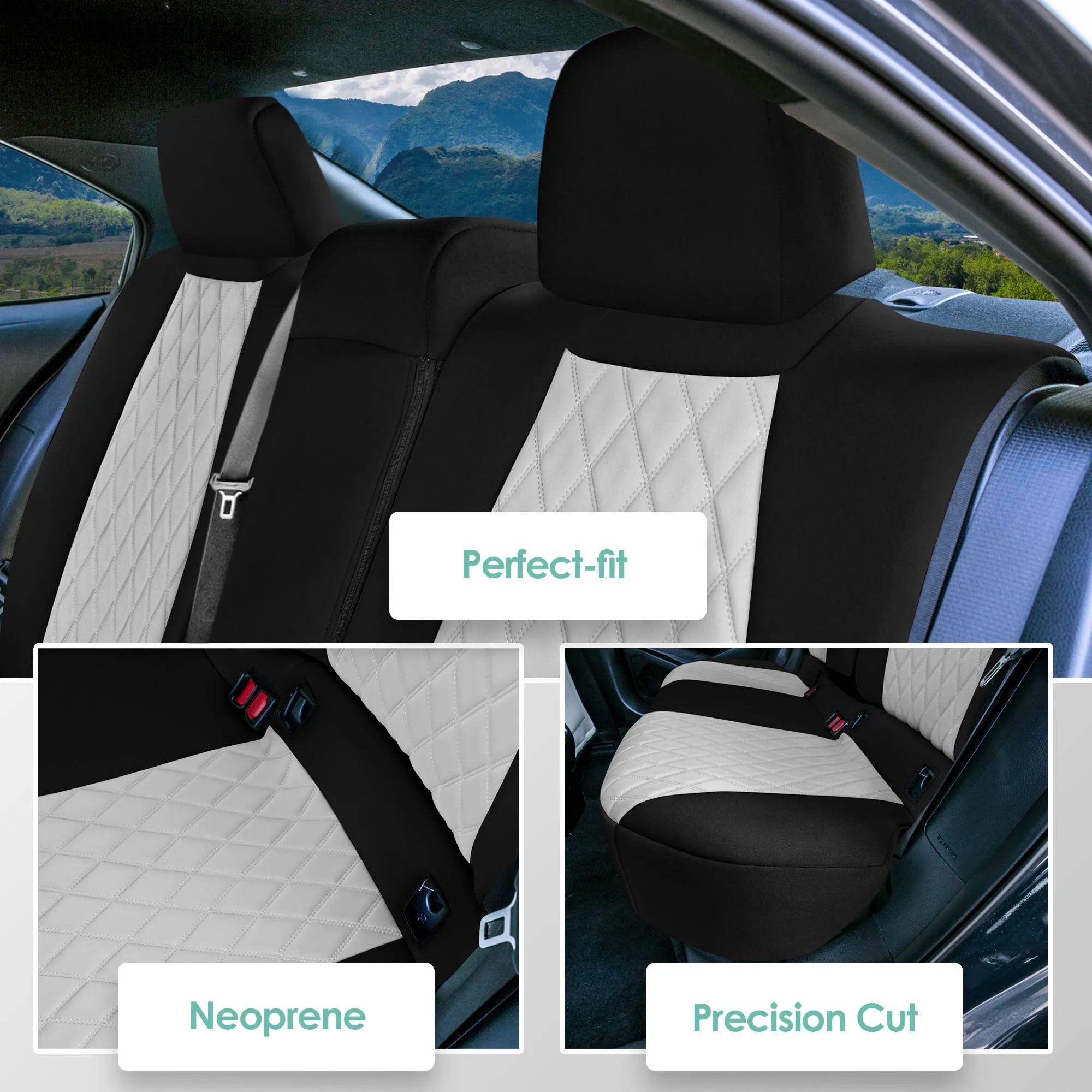 Toyota Corolla Cross - 2022-2024 - Rear Set Seat Covers - Gray Ultraflex Neoprene