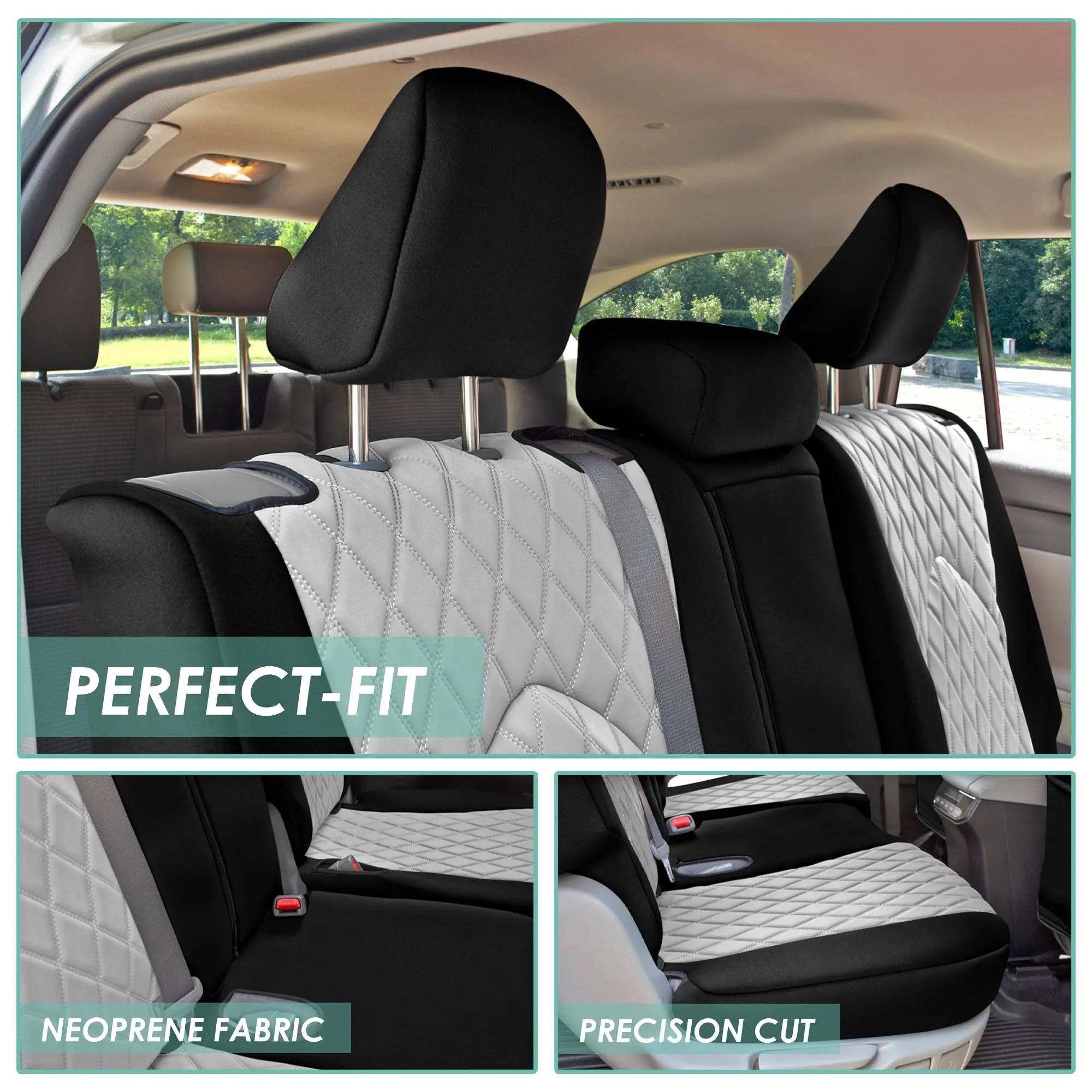Toyota Highlander - 2020 - 2024  - 2nd Row Set Seat Covers - Gray Ultraflex Neoprene