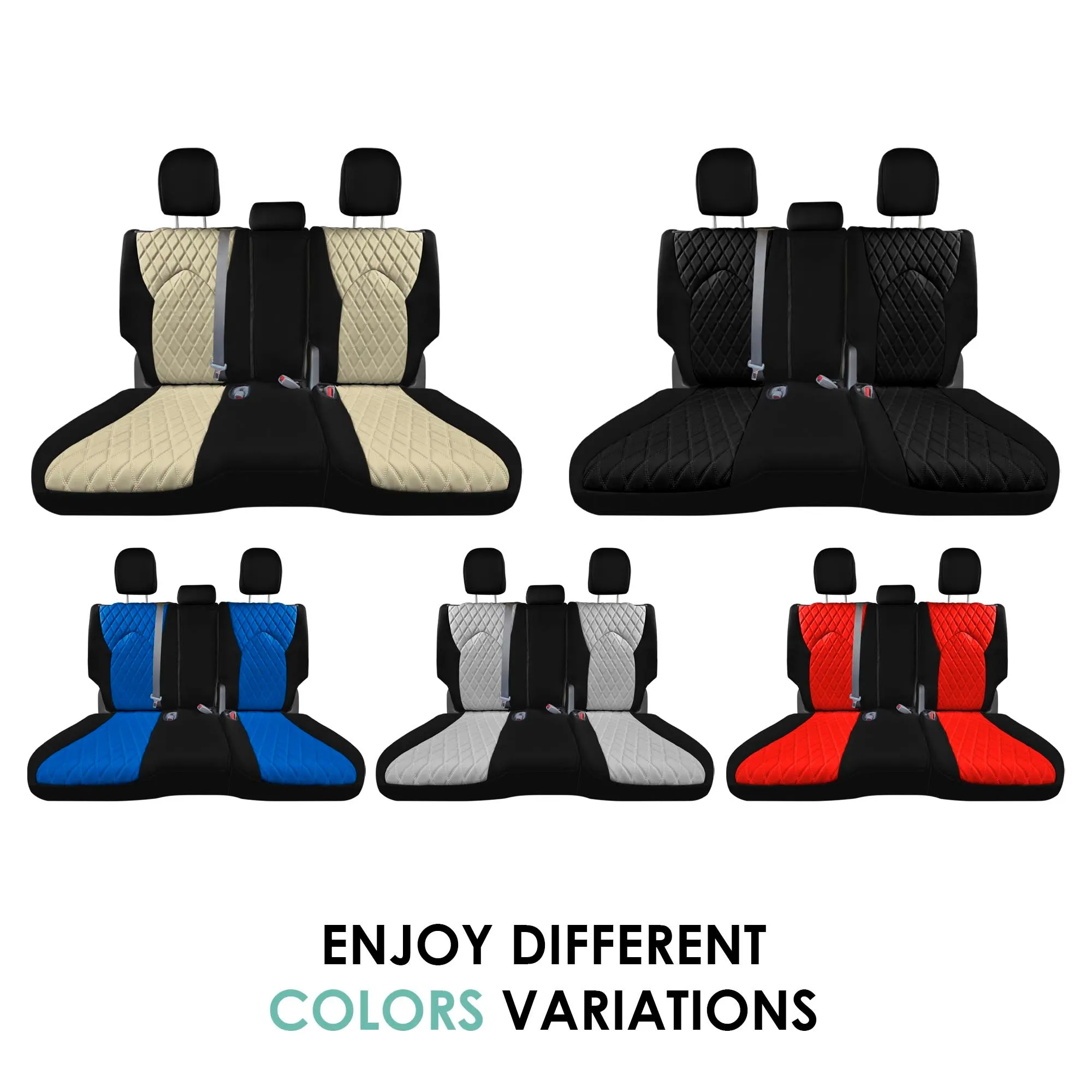 Toyota Highlander - 2020 - 2024  - 2nd Row Set Seat Covers - Gray Ultraflex Neoprene