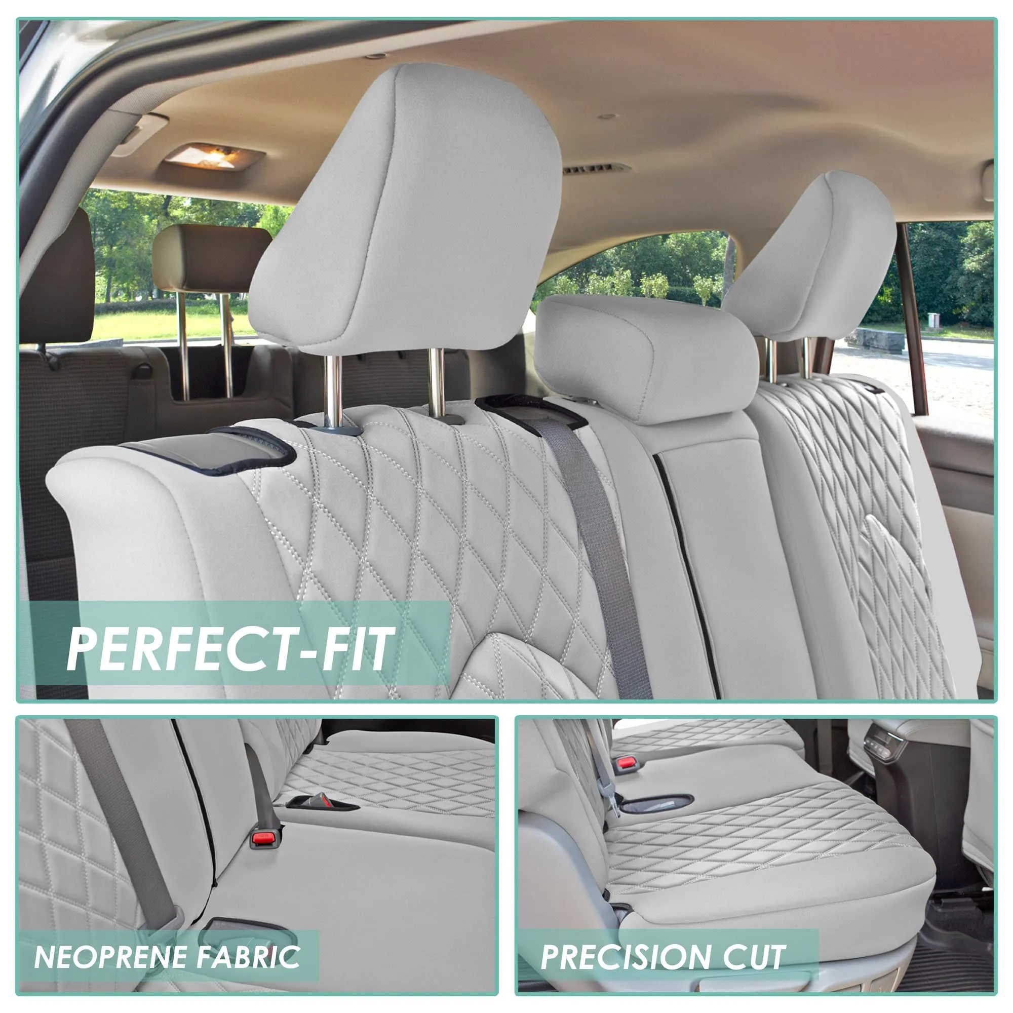 Toyota Highlander - 2020 - 2024  - 2nd Row Set Seat Covers - Solid Gray