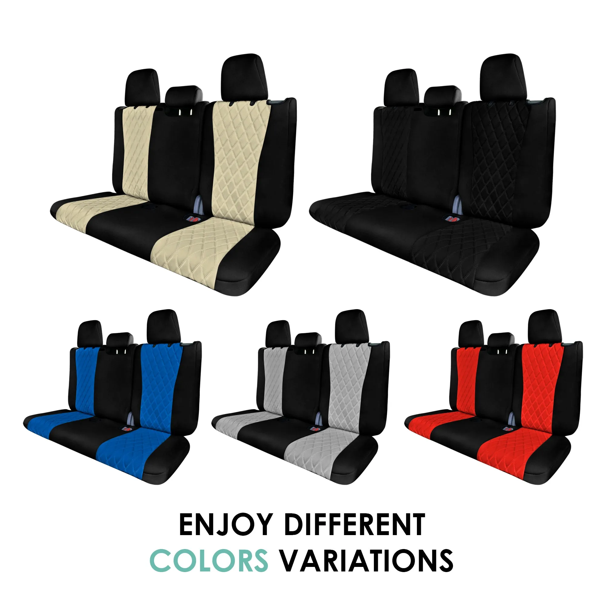 Toyota Highlander - 2020 - 2024  - 3rd Row Set Seat Covers - Red Ultraflex Neoprene