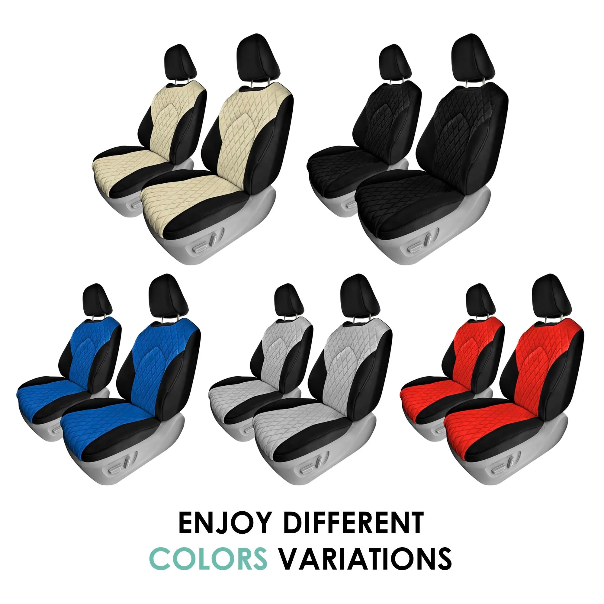 Toyota Highlander - 2020 - 2024  - Front Set Seat Covers - Red Ultraflex Neoprene
