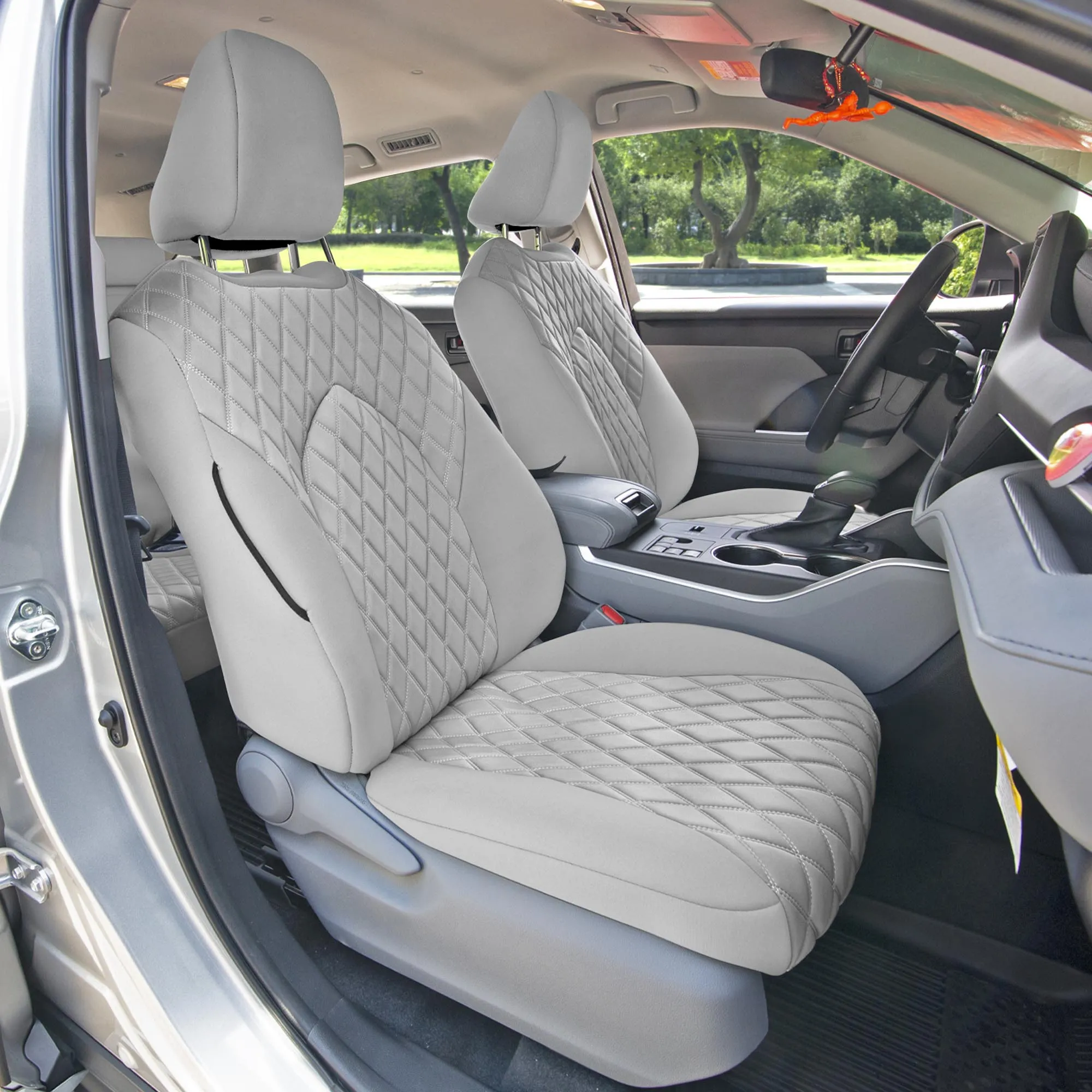 Toyota Highlander - 2020 - 2024  - Front Set Seat Covers - Solid Gray