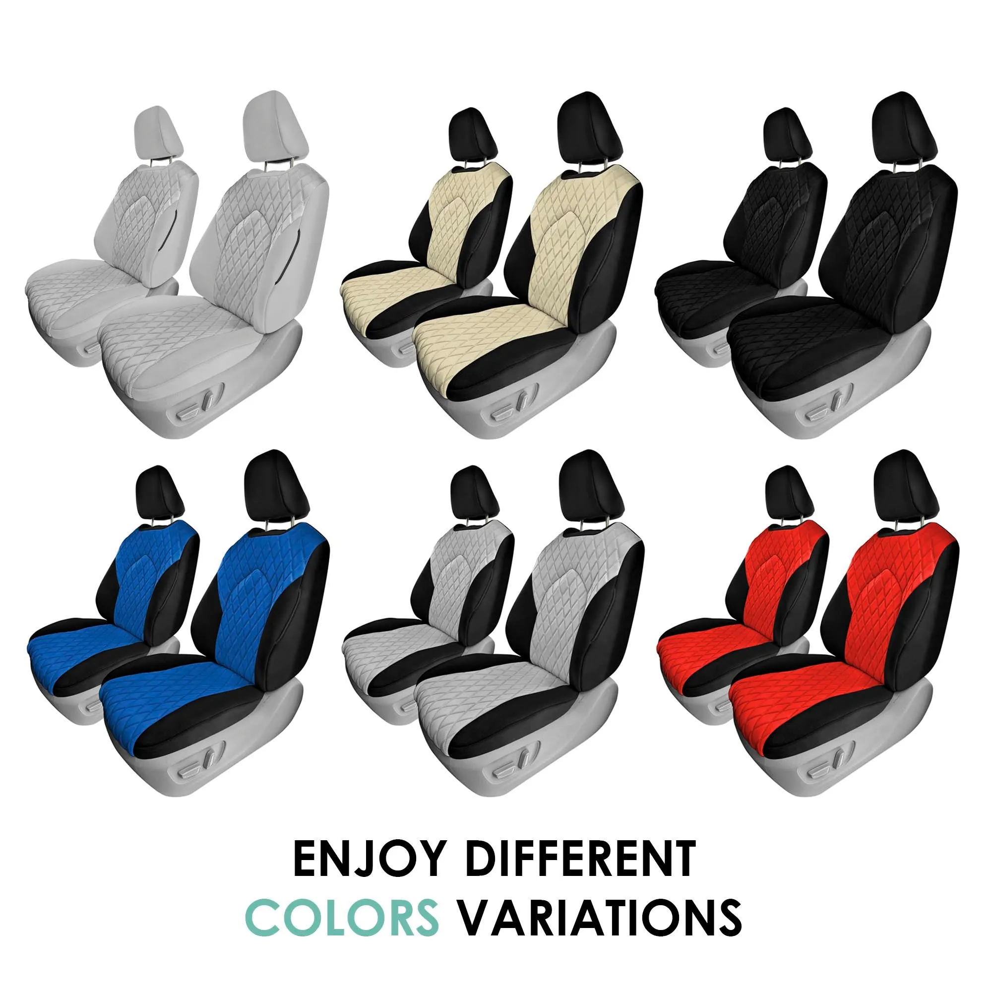 Toyota Highlander - 2020 - 2024  - Front Set Seat Covers - Solid Gray