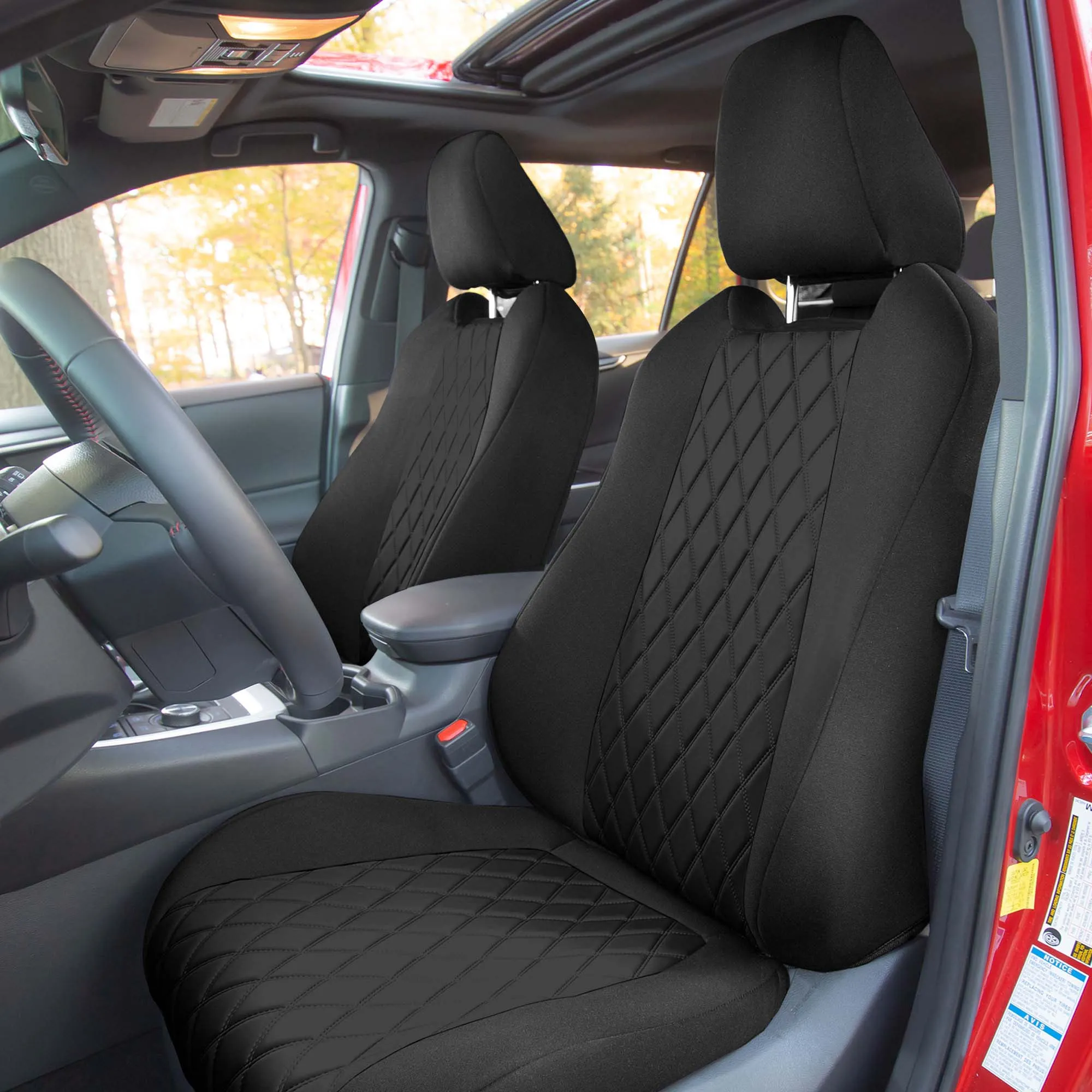 Toyota Rav4 Hybrid | Hybrid Prime 2021-2025  - Front Set Seat Covers - Black Ultraflex Neoprene