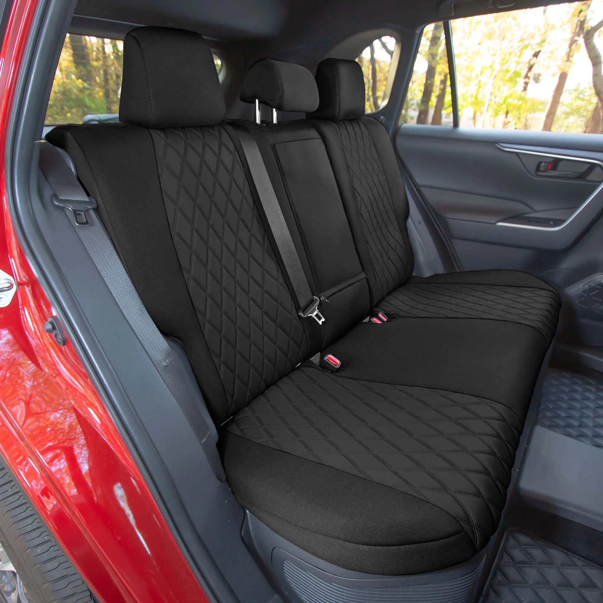 Toyota Rav4 Hybrid | Hybrid Prime 2021-2025  - Rear Set Seat Covers - Black Ultraflex Neoprene