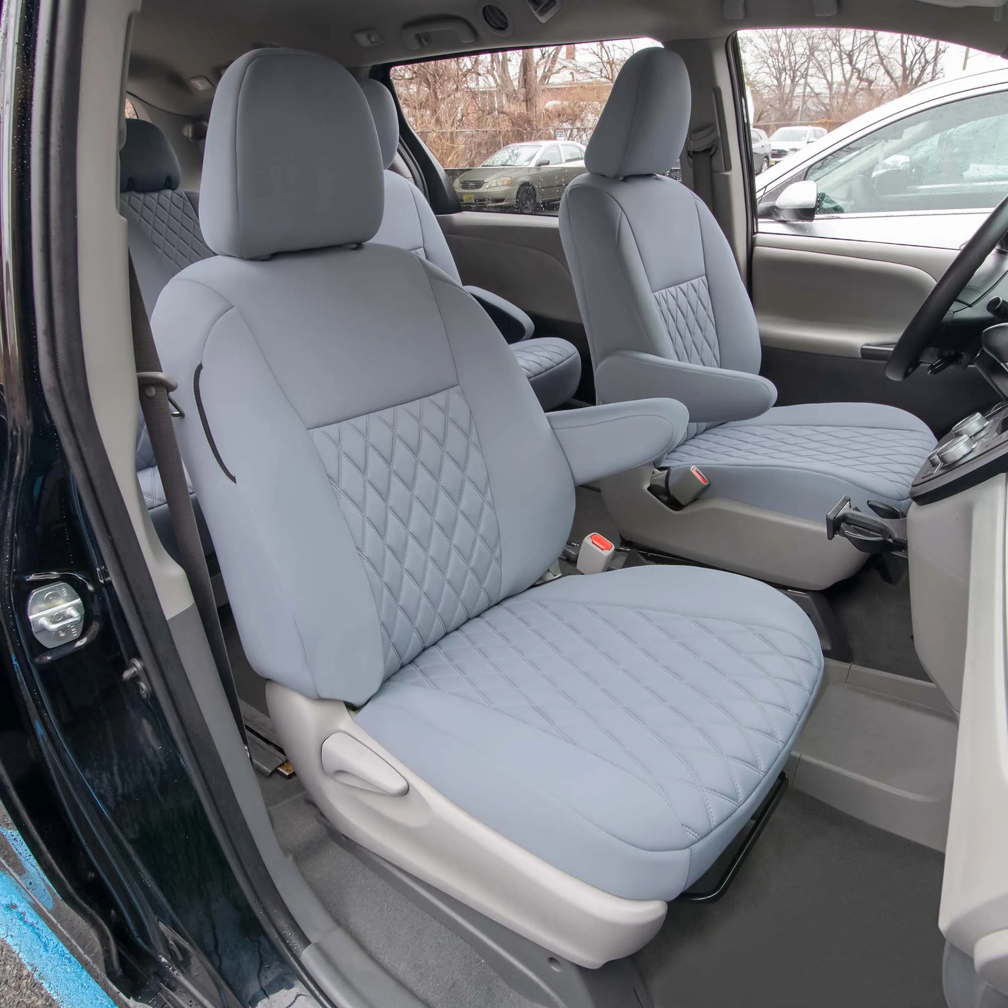 Toyota Sienna 2011 - 2020 - Front Set Seat Covers - Solid Gray Ultraflex Neoprene