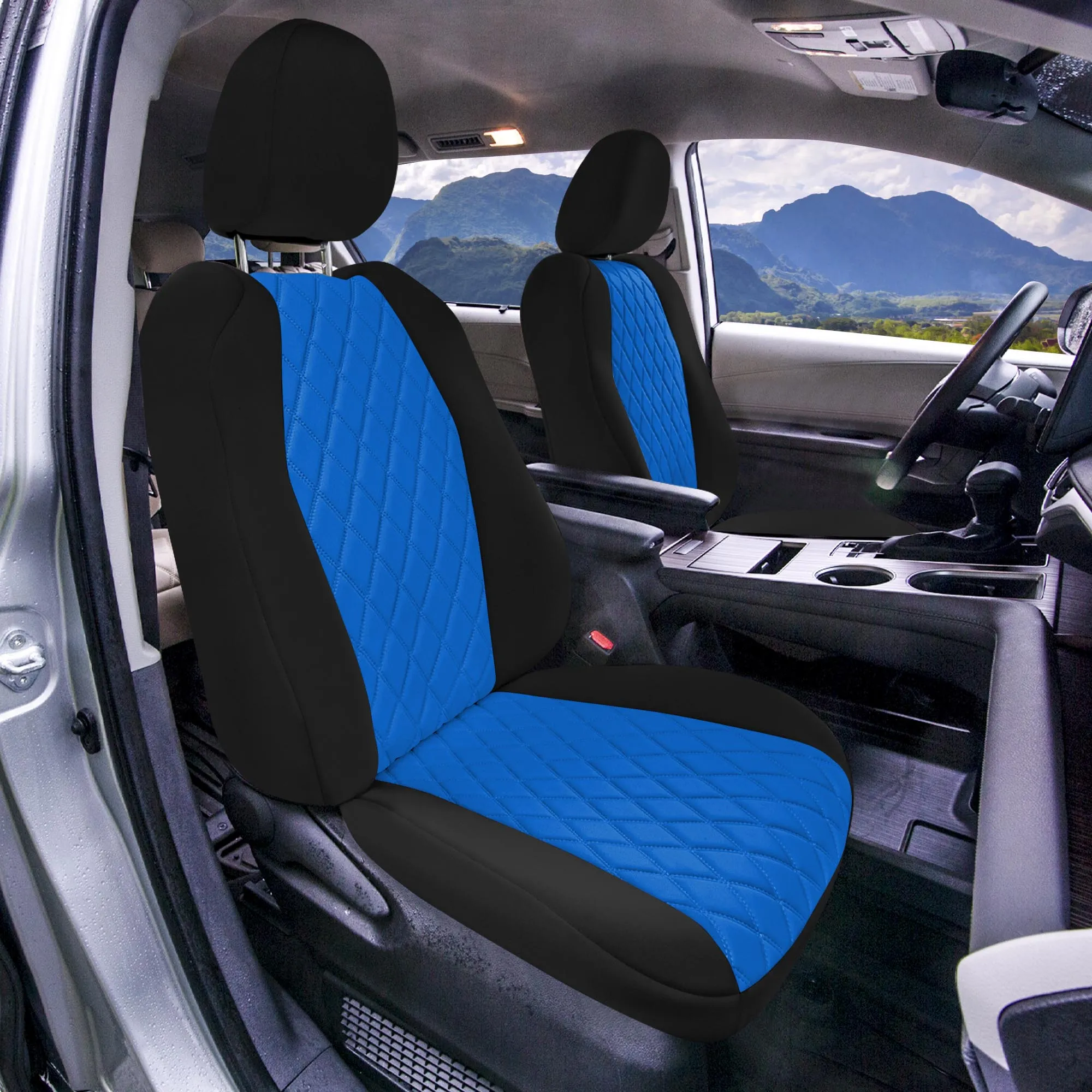 Toyota Sienna - 2021 - 2024 - Front Set Seat Covers - Blue Ultraflex Neoprene