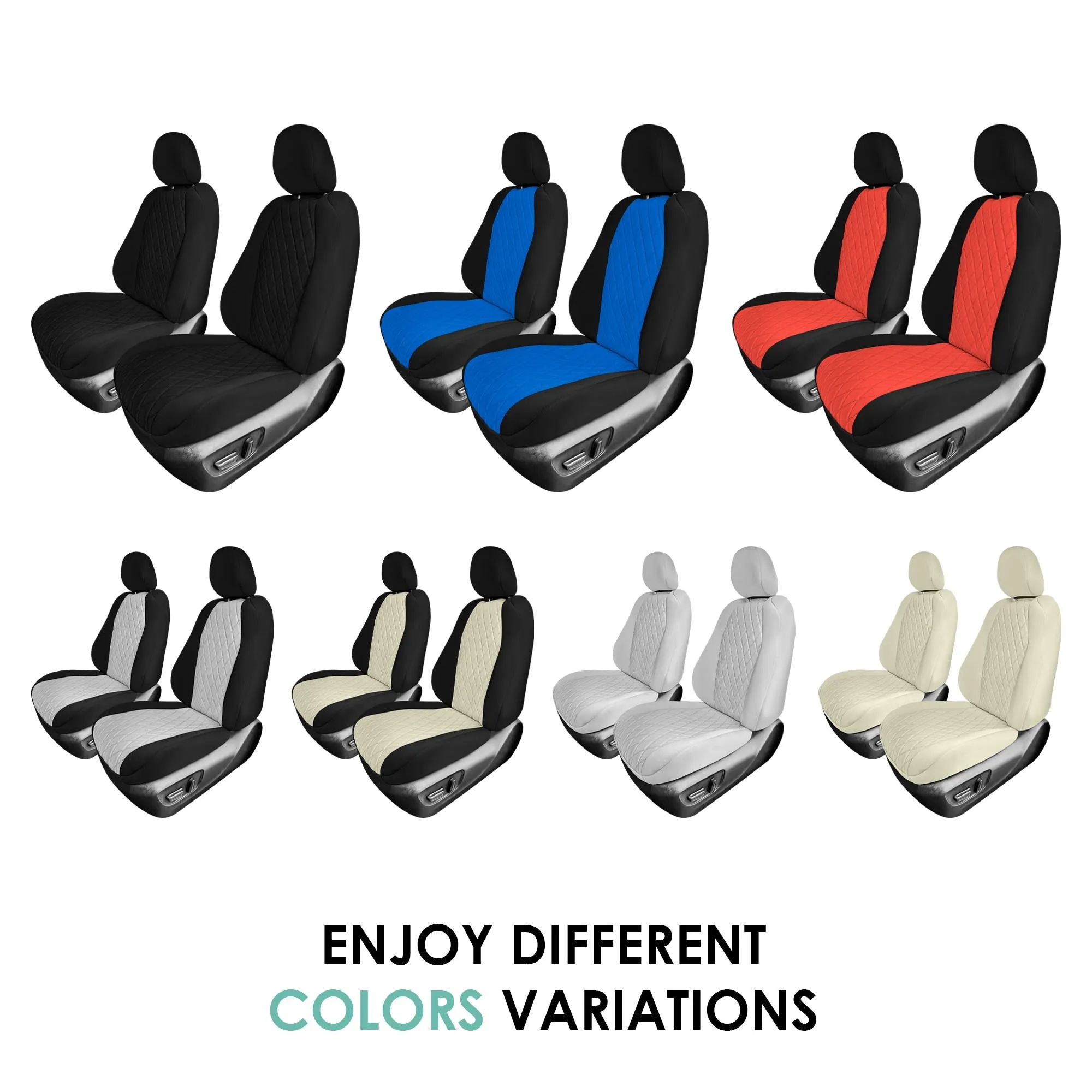 Toyota Sienna - 2021 - 2024 - Front Set Seat Covers - Blue Ultraflex Neoprene