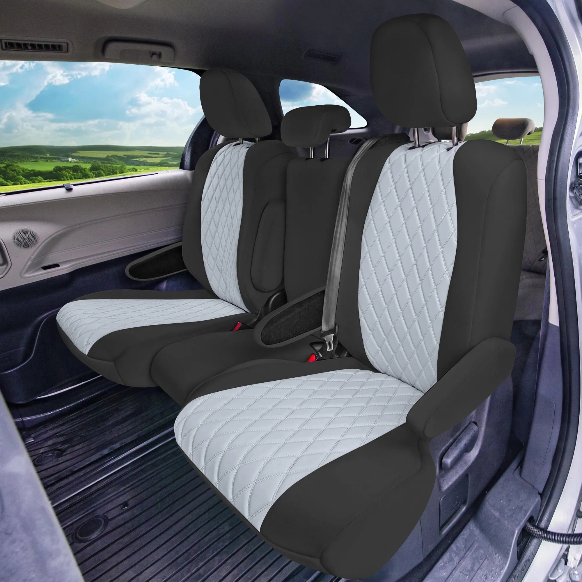 Toyota Sienna 8 Passenger 2011 - 2020 - Full Set Seat Covers - Gray Ultraflex Neoprene