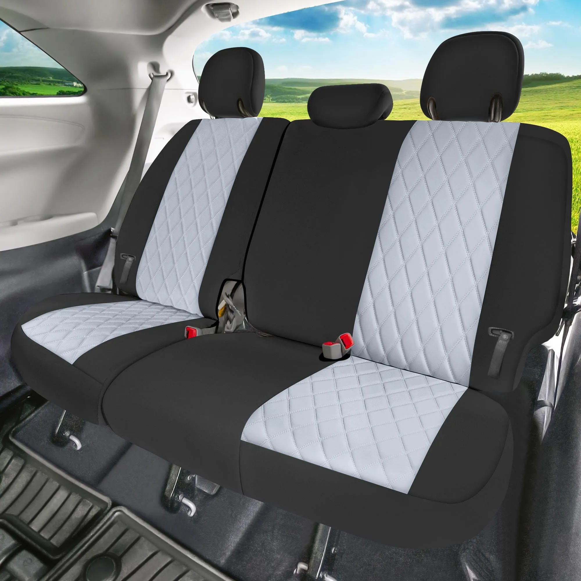 Toyota Sienna 8 Passenger 2011 - 2020 - Full Set Seat Covers - Gray Ultraflex Neoprene