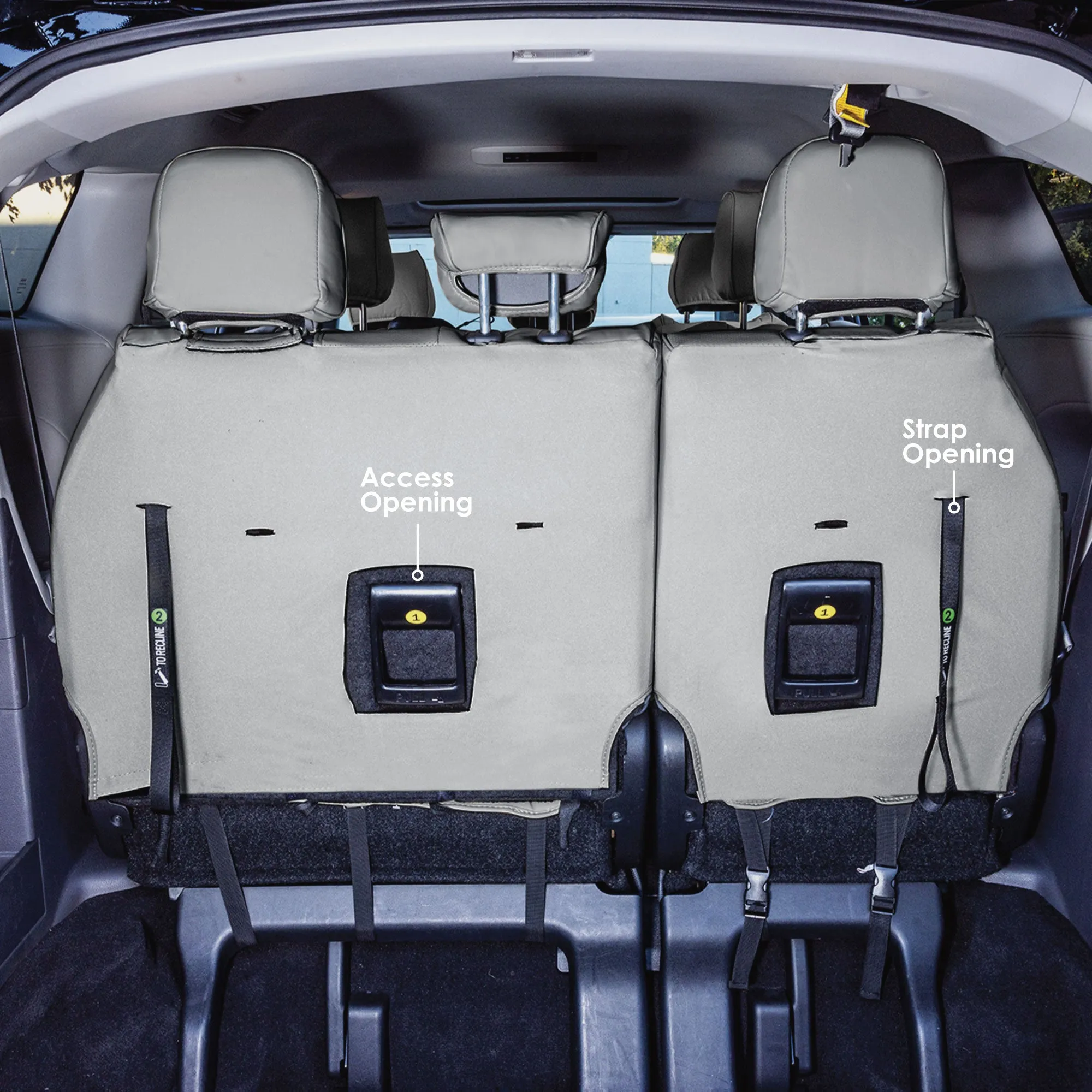 Toyota Sienna 8 Passenger - 2021 - 2024 - Full Set Seat Covers - Solid Gray Faux Leather