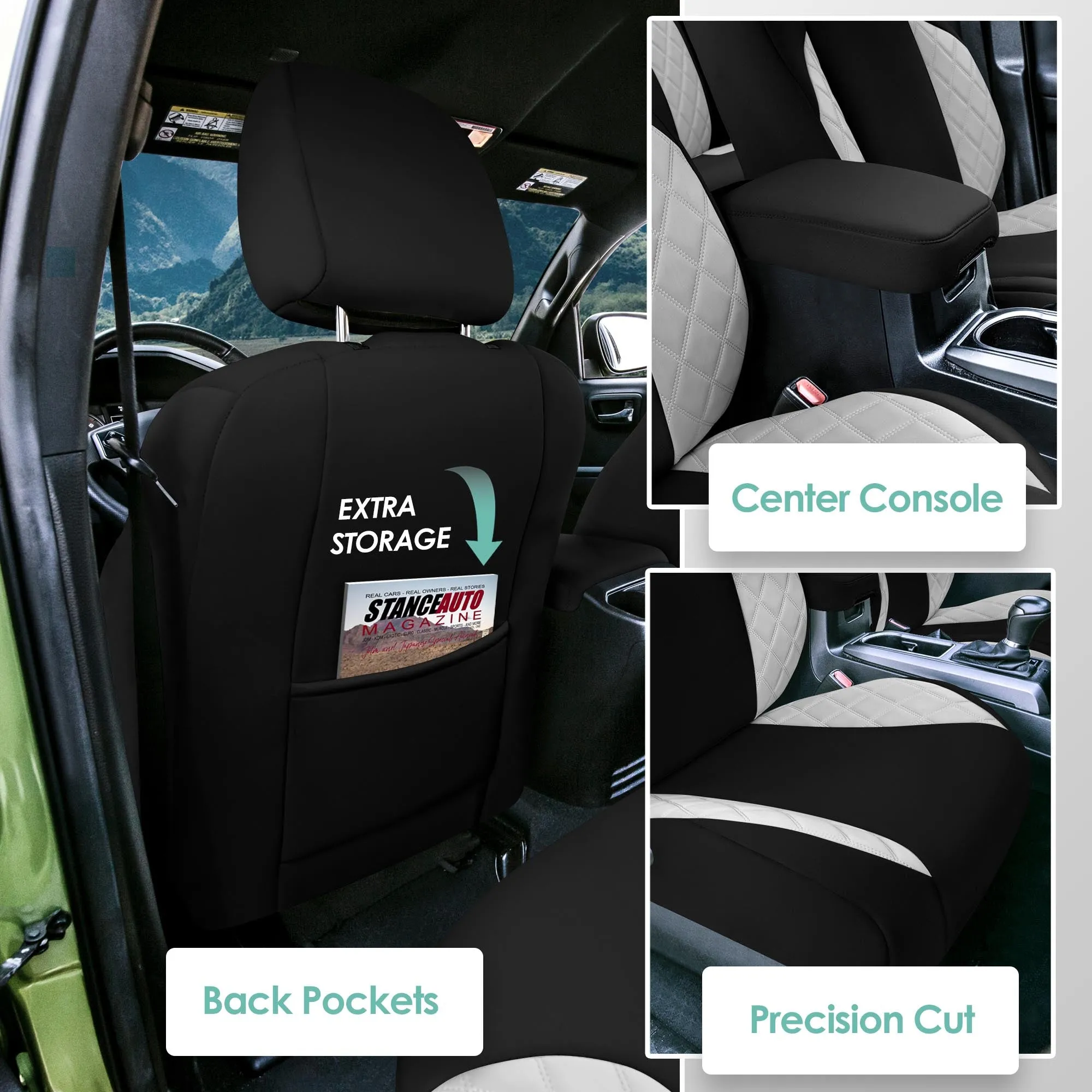 Toyota Tacoma - 2016-2023 - Front Set Seat Covers - Gray Ultraflex Neoprene