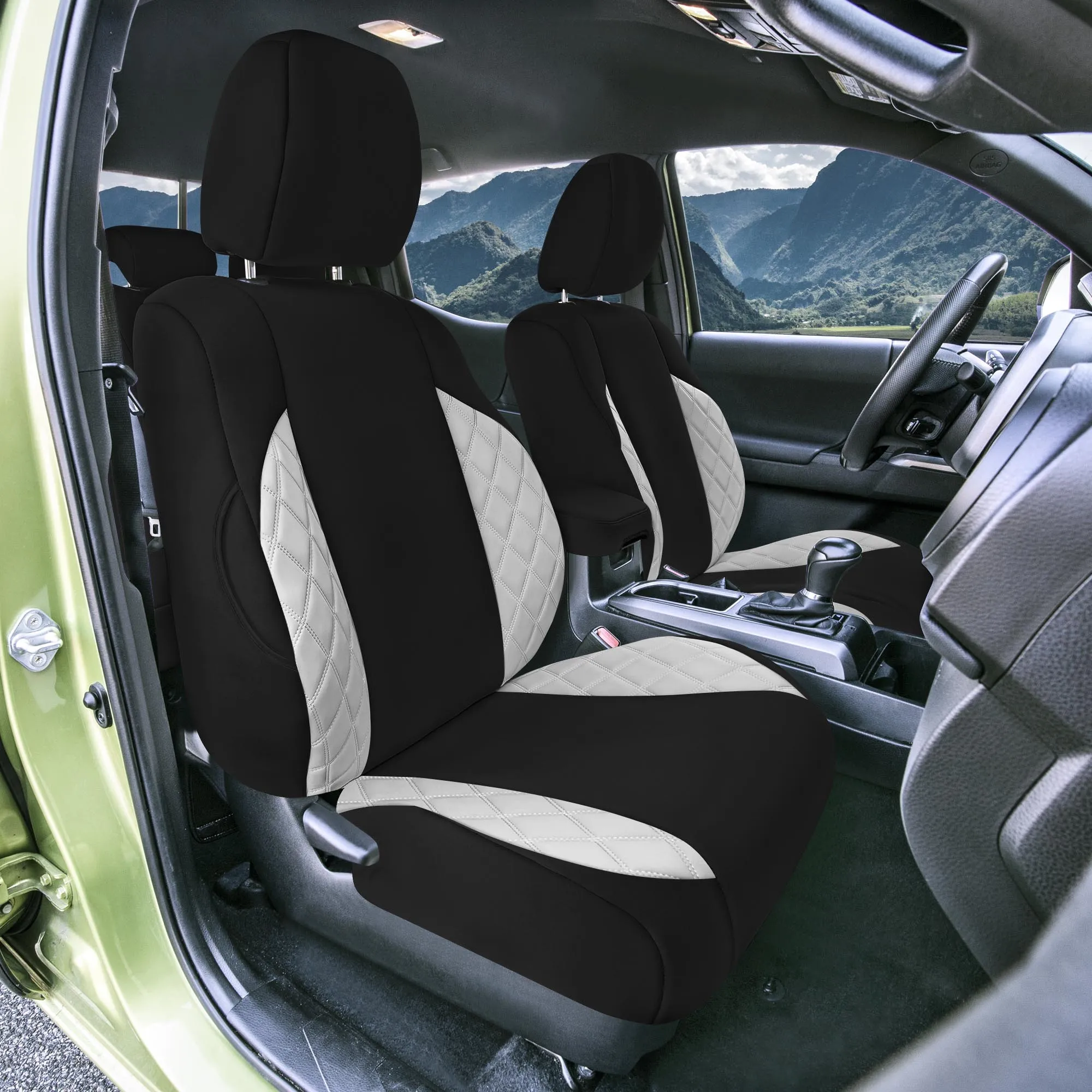 Toyota Tacoma - 2016-2023 - Front Set Seat Covers - Gray Ultraflex Neoprene