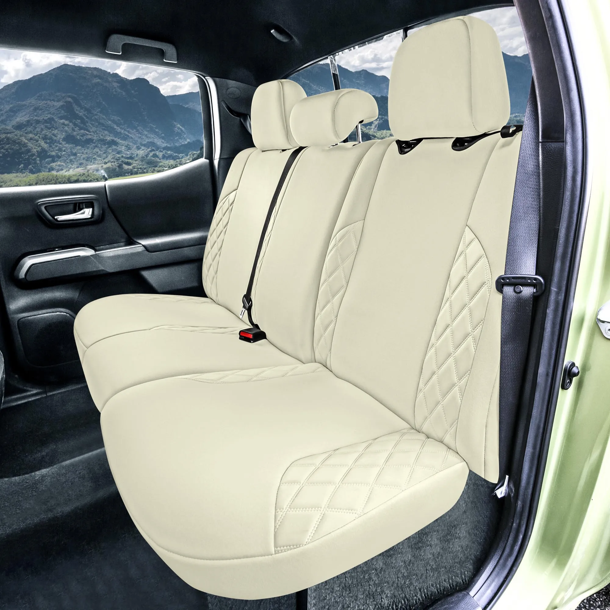 Toyota Tacoma - 2016-2023 - Full Set Seat Covers - Solid Beige Ultraflex Ultraflex Neoprene
