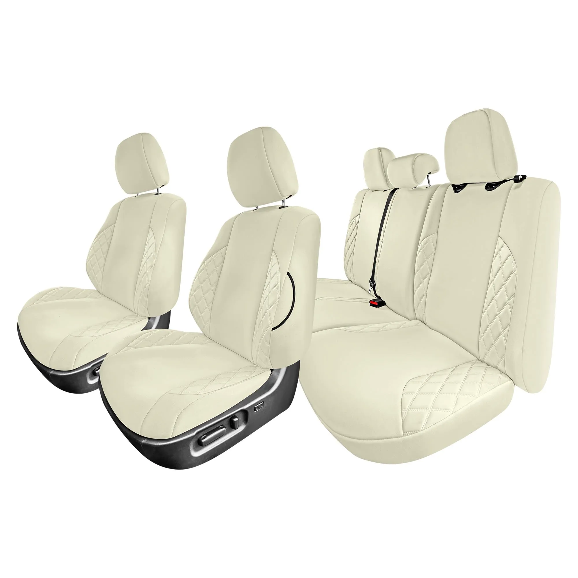 Toyota Tacoma - 2016-2023 - Full Set Seat Covers - Solid Beige Ultraflex Ultraflex Neoprene