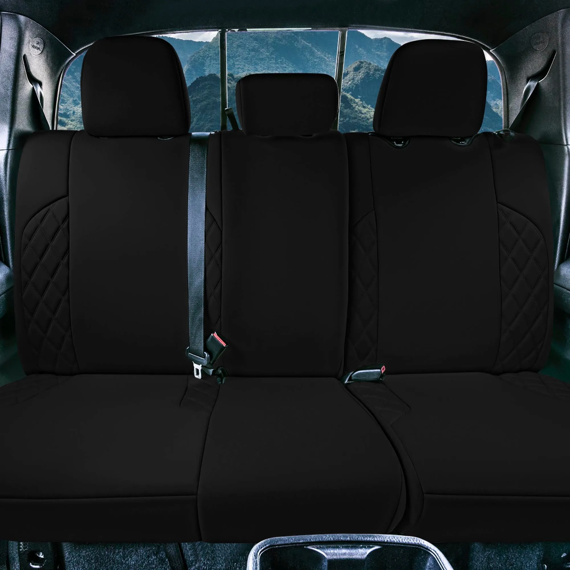 Toyota Tacoma - 2016-2023 - Rear Set Seat Covers - Black Ultraflex Neoprene