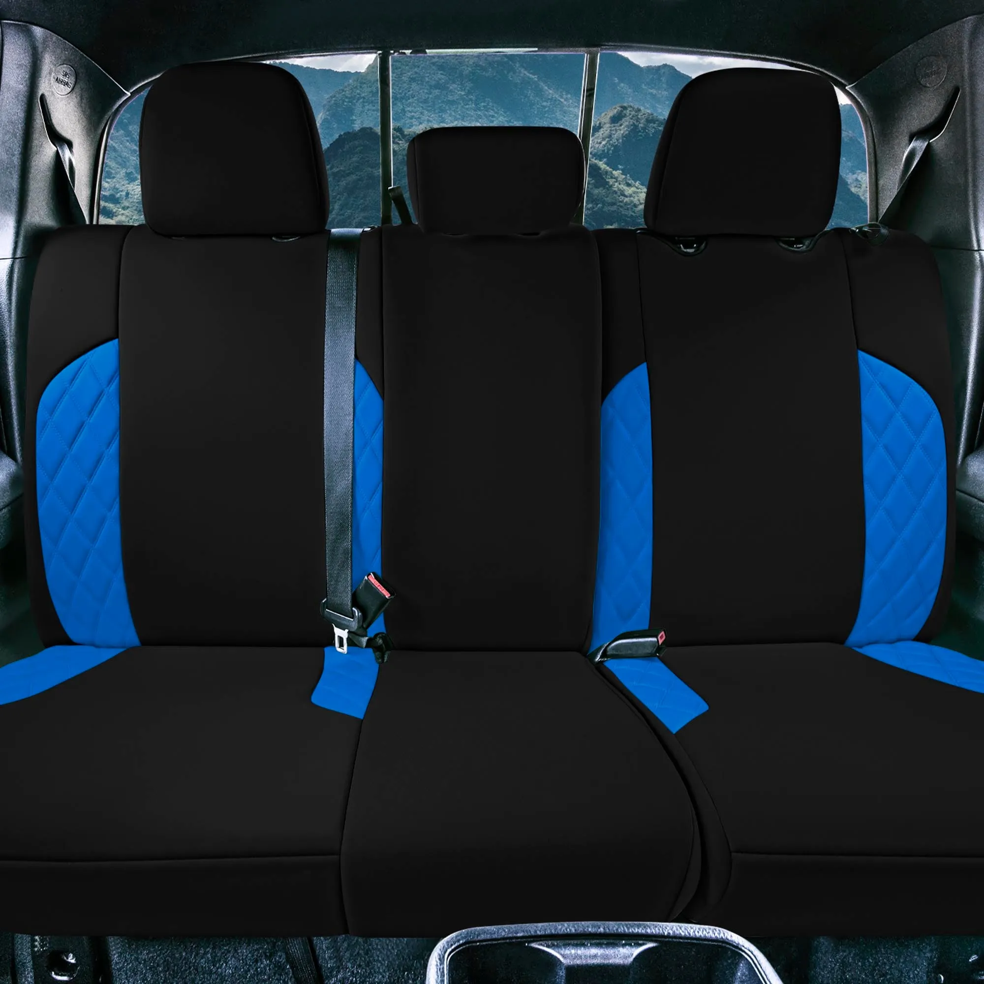 Toyota Tacoma - 2016-2023 - Rear Set Seat Covers - Blue Ultraflex Neoprene