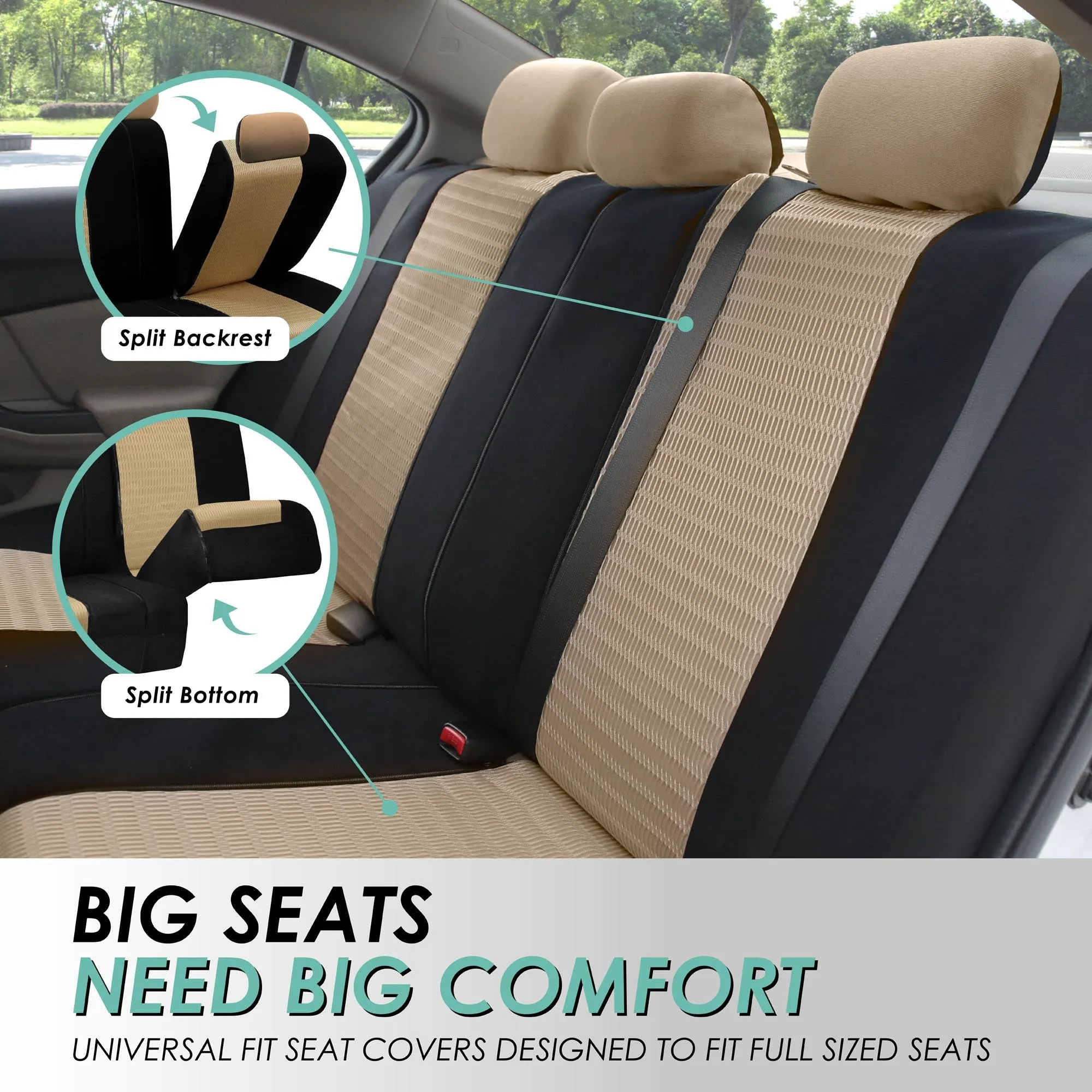 Trendy Elegance 3D Air Mesh 3 Row 7 Seater - Beige Seat Covers